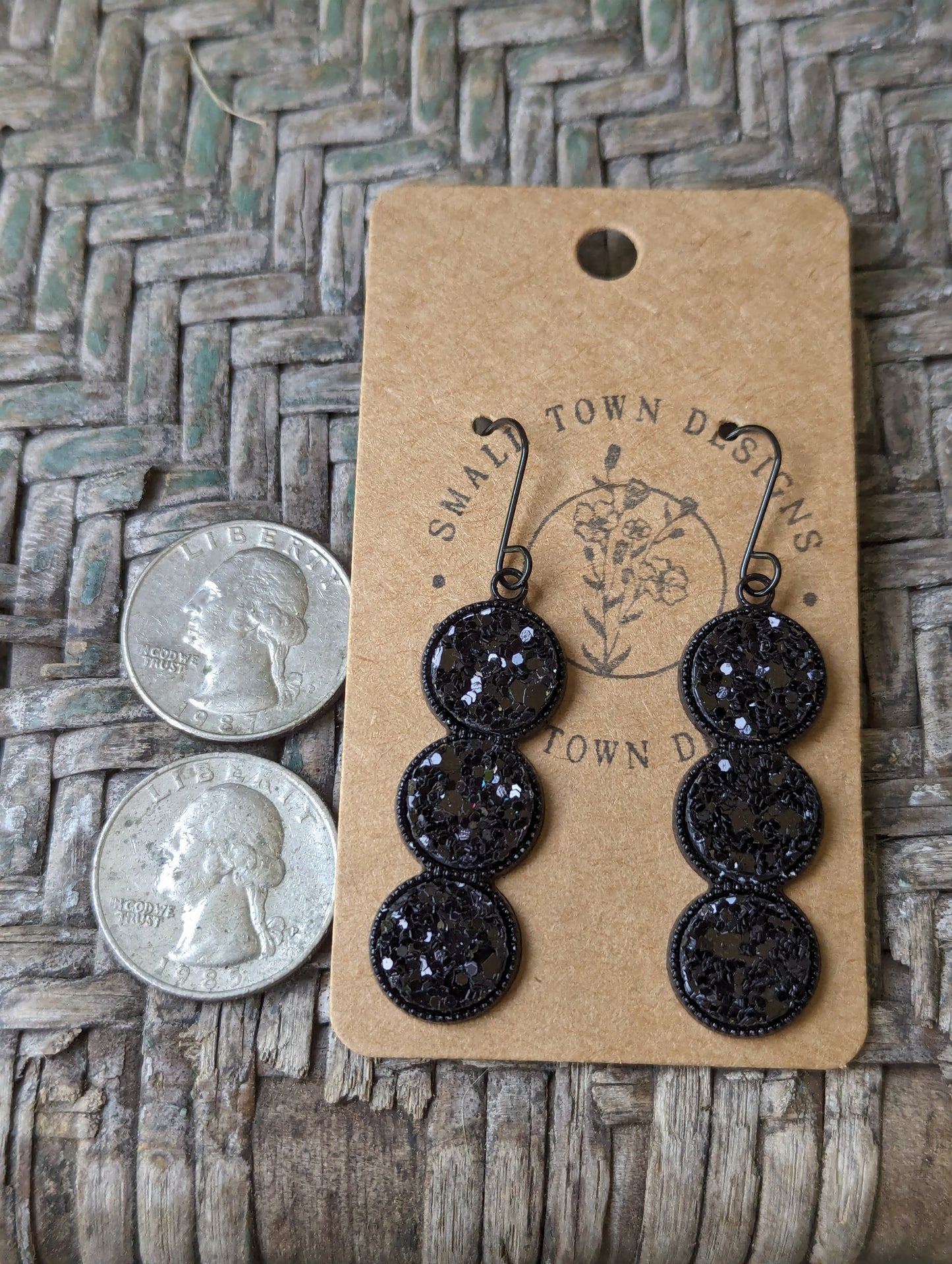 Black Glitter Trios