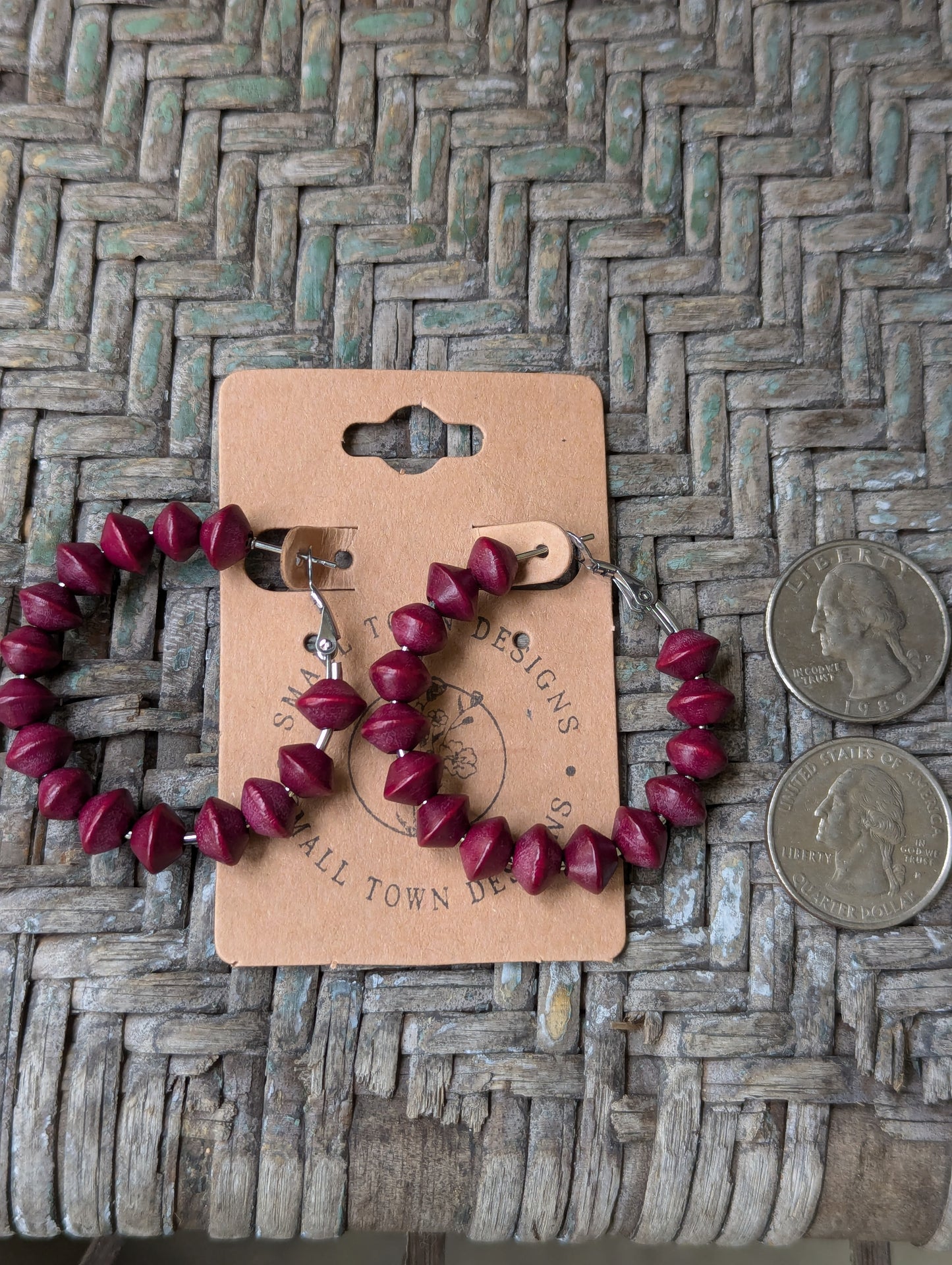 Maroon Bicone Hoops