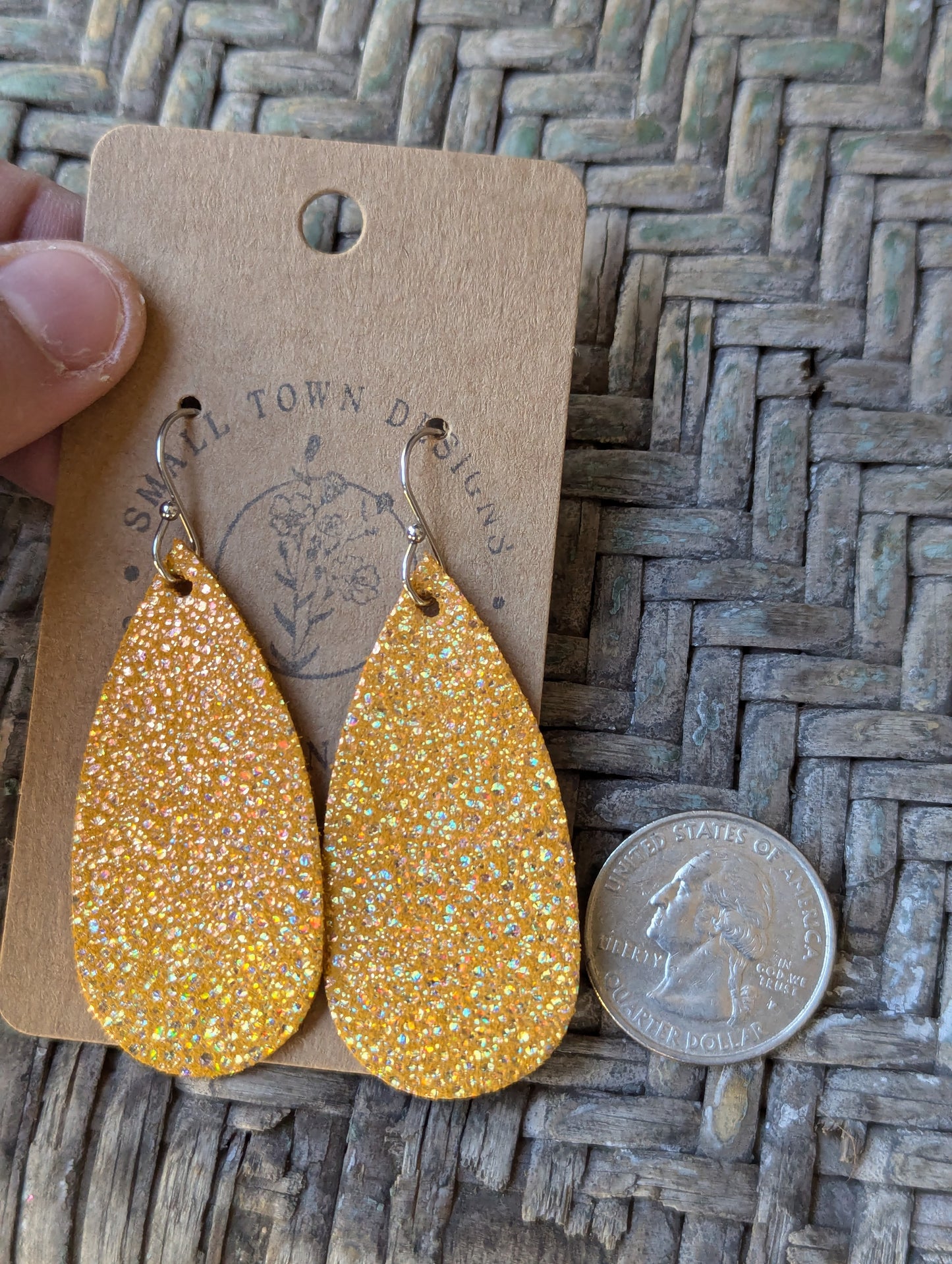 Mustard Sparkle Teardrops