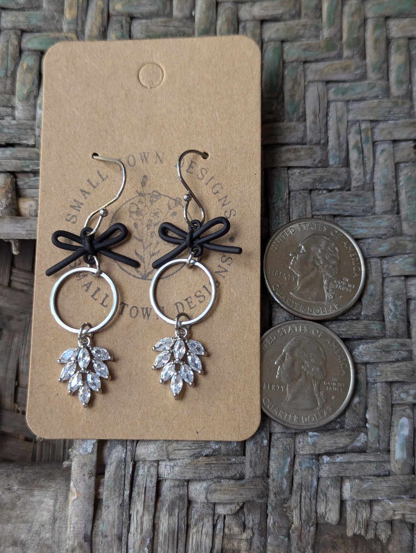 Elegant Black Bow Dangles