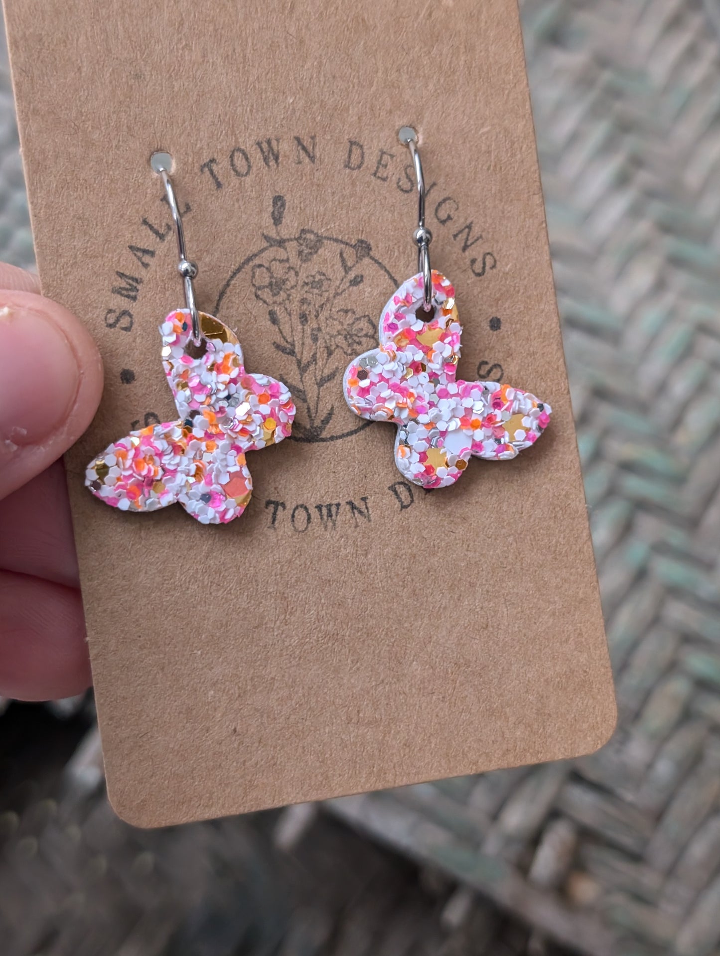 Pink Multi Glitter Butterfly