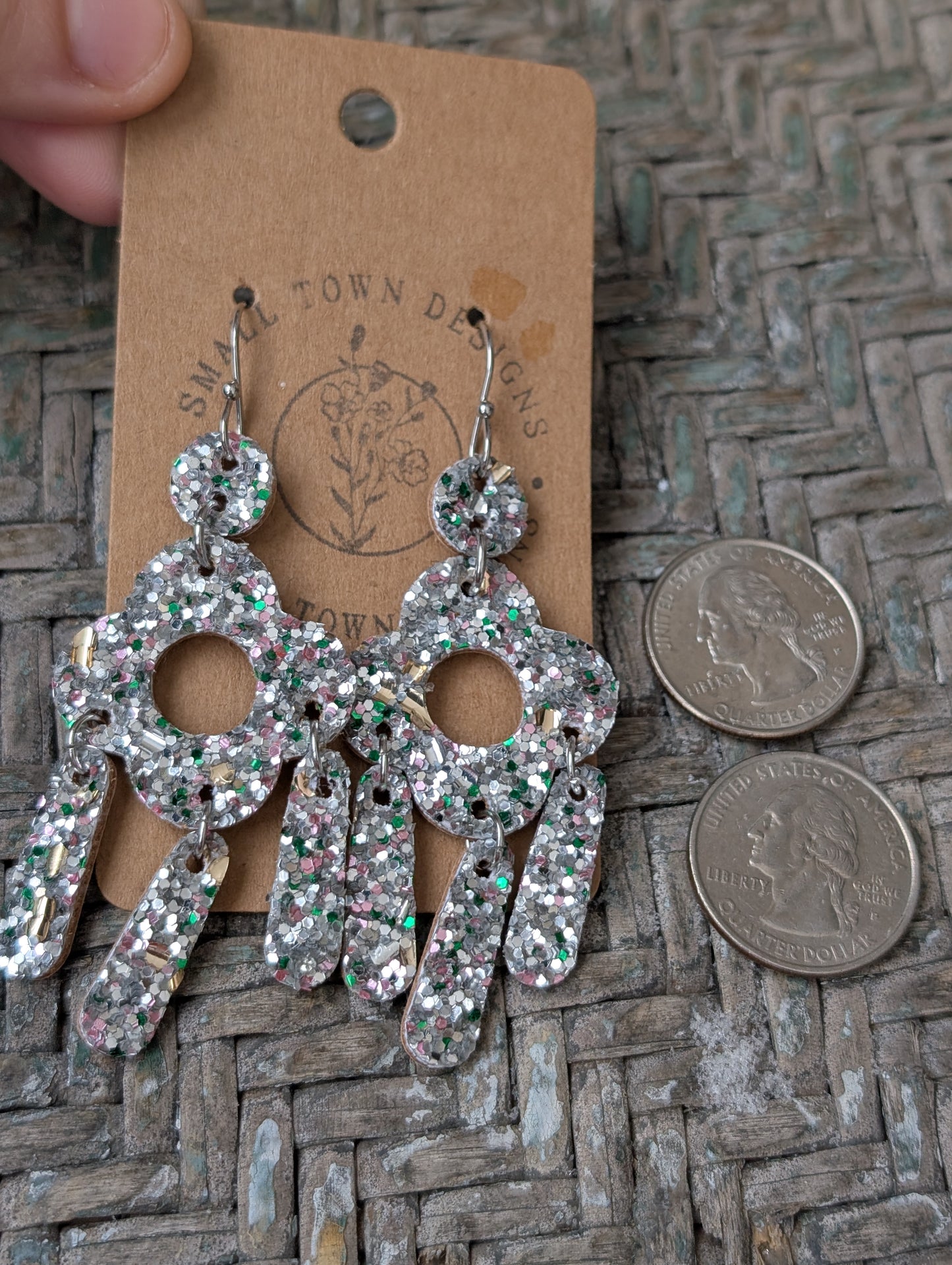 Green/Pink/Silver Chandeliers