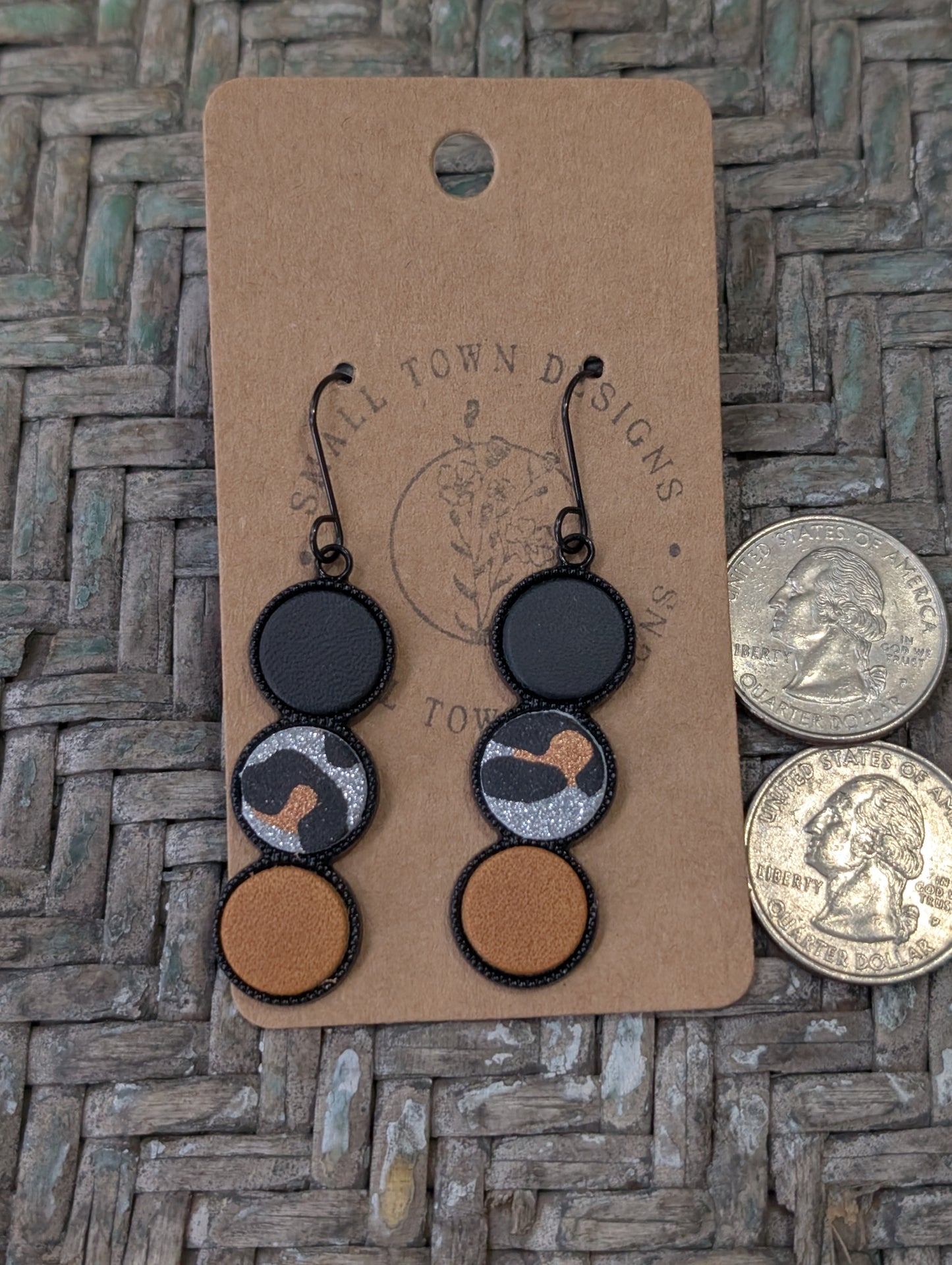 Black, Leopard, Honey Artisan Dangles