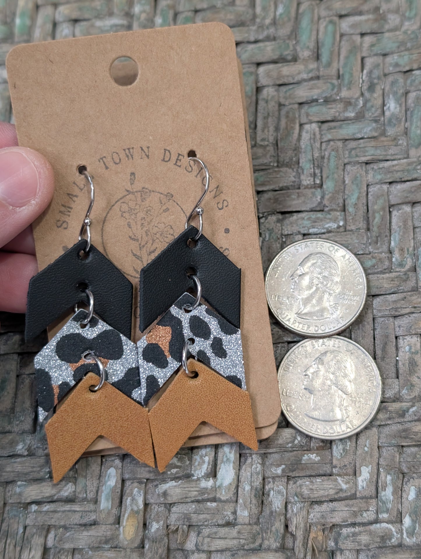 Black, Leopard, Honey Artisan Dangles