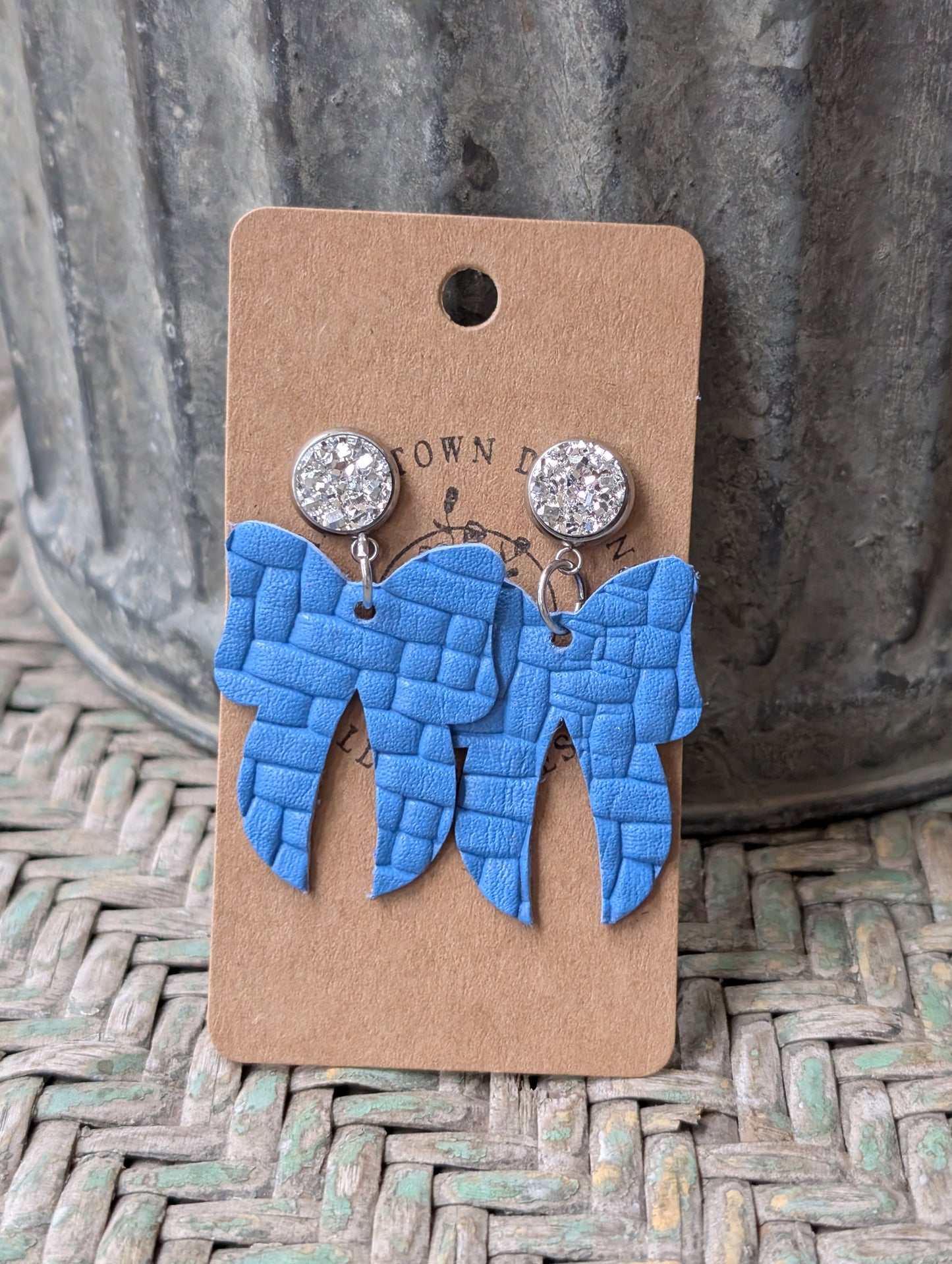 Spring Blue Basket Weave Bows