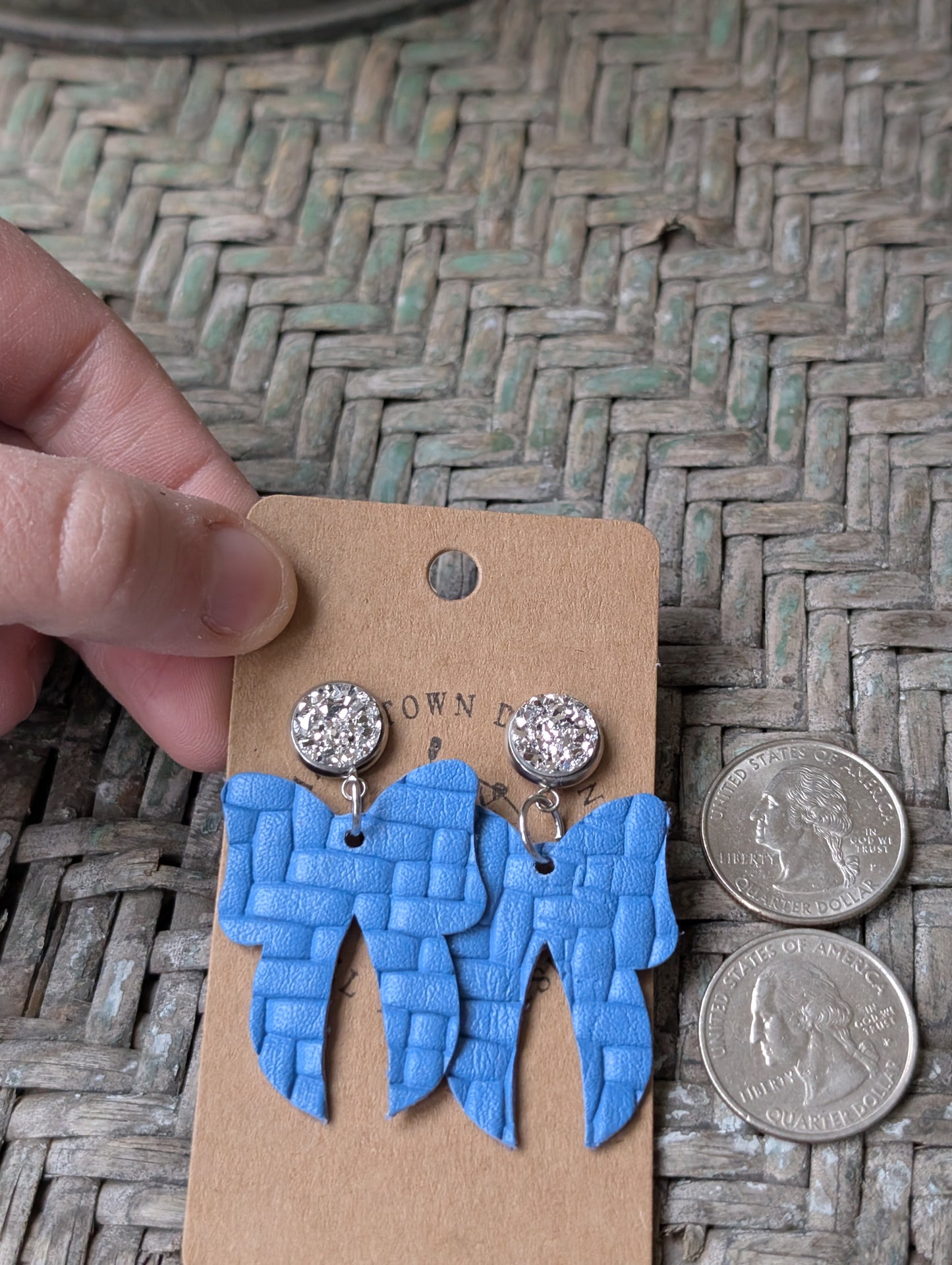 Spring Blue Basket Weave Bows