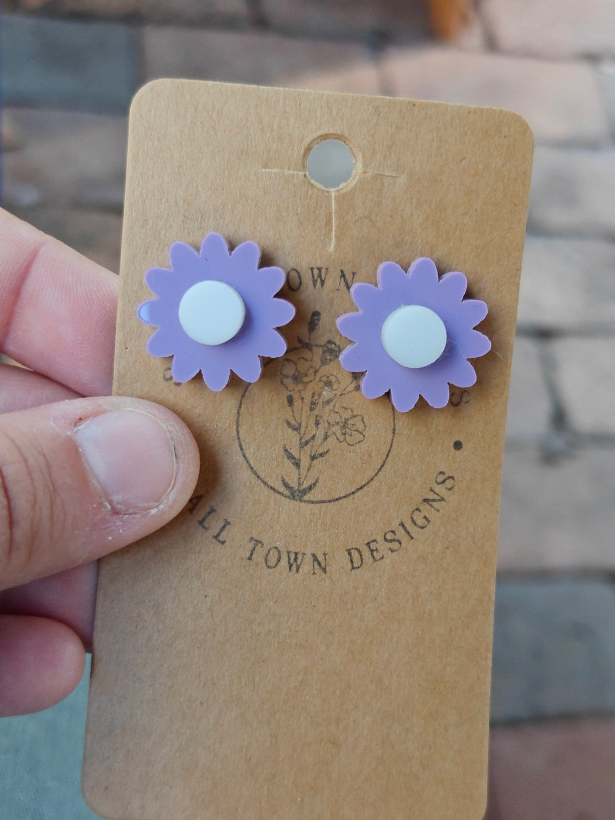 Purple flower studs