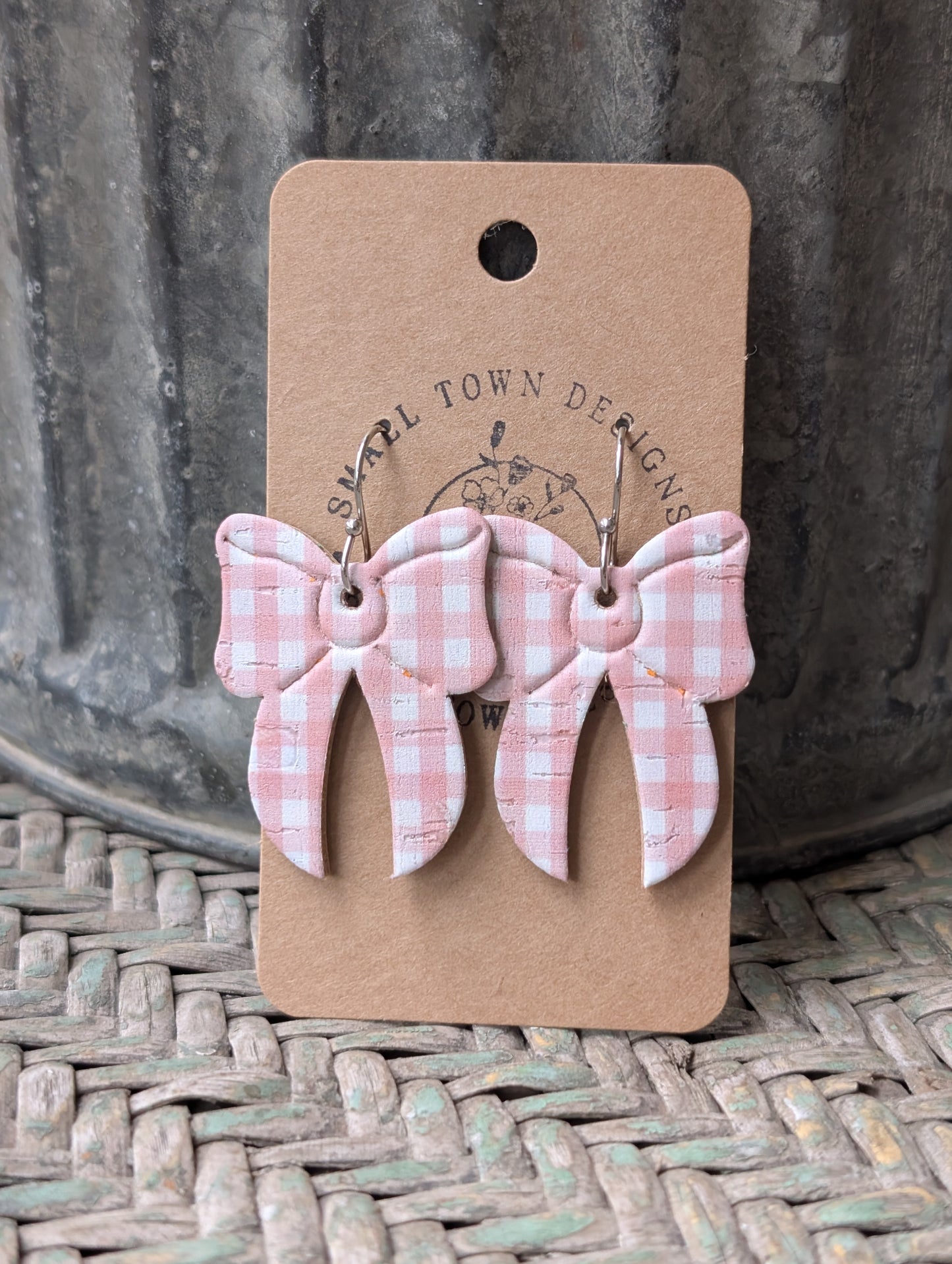 Peach Gingham Bows