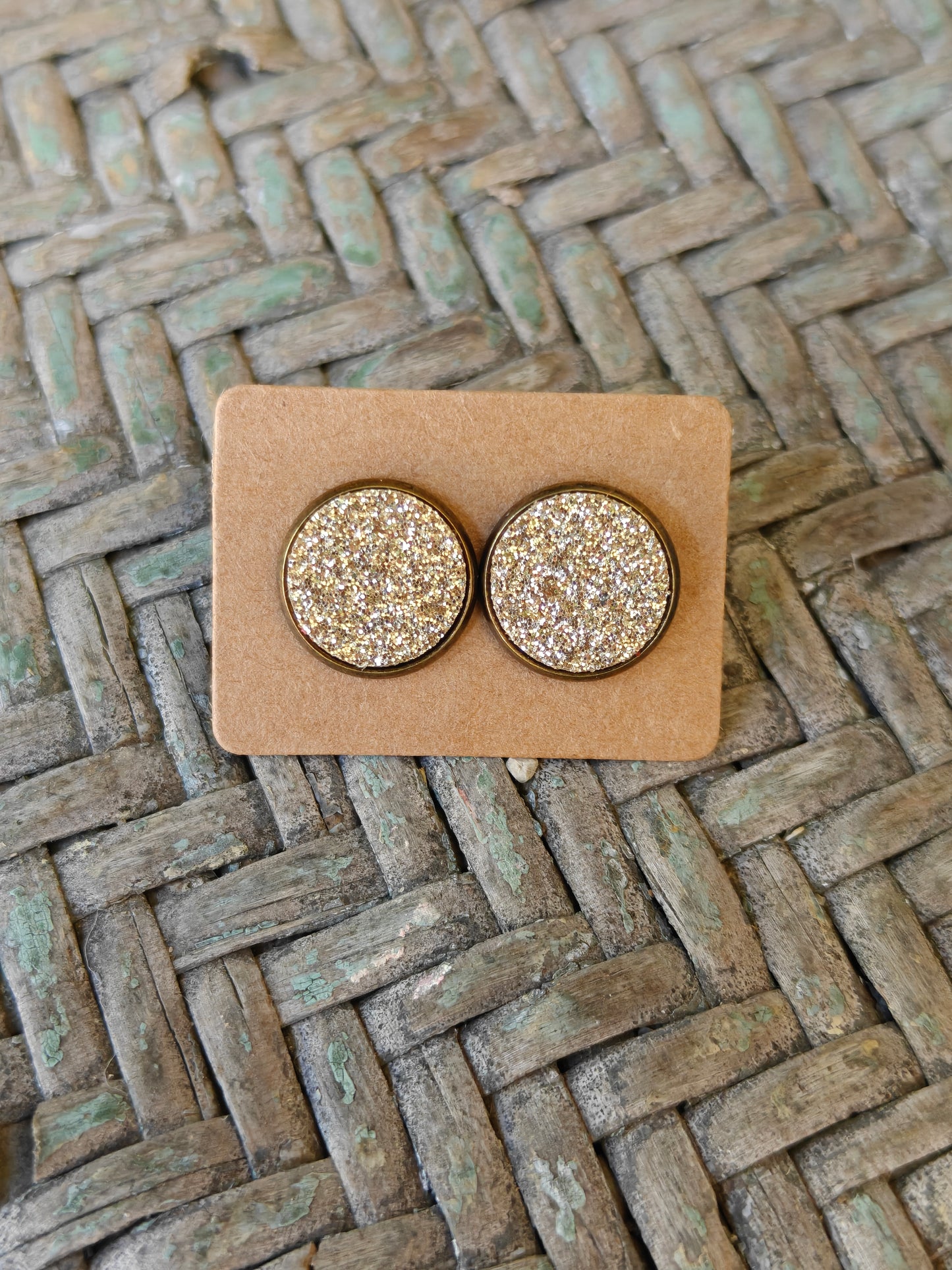 Glitter Gold Studs