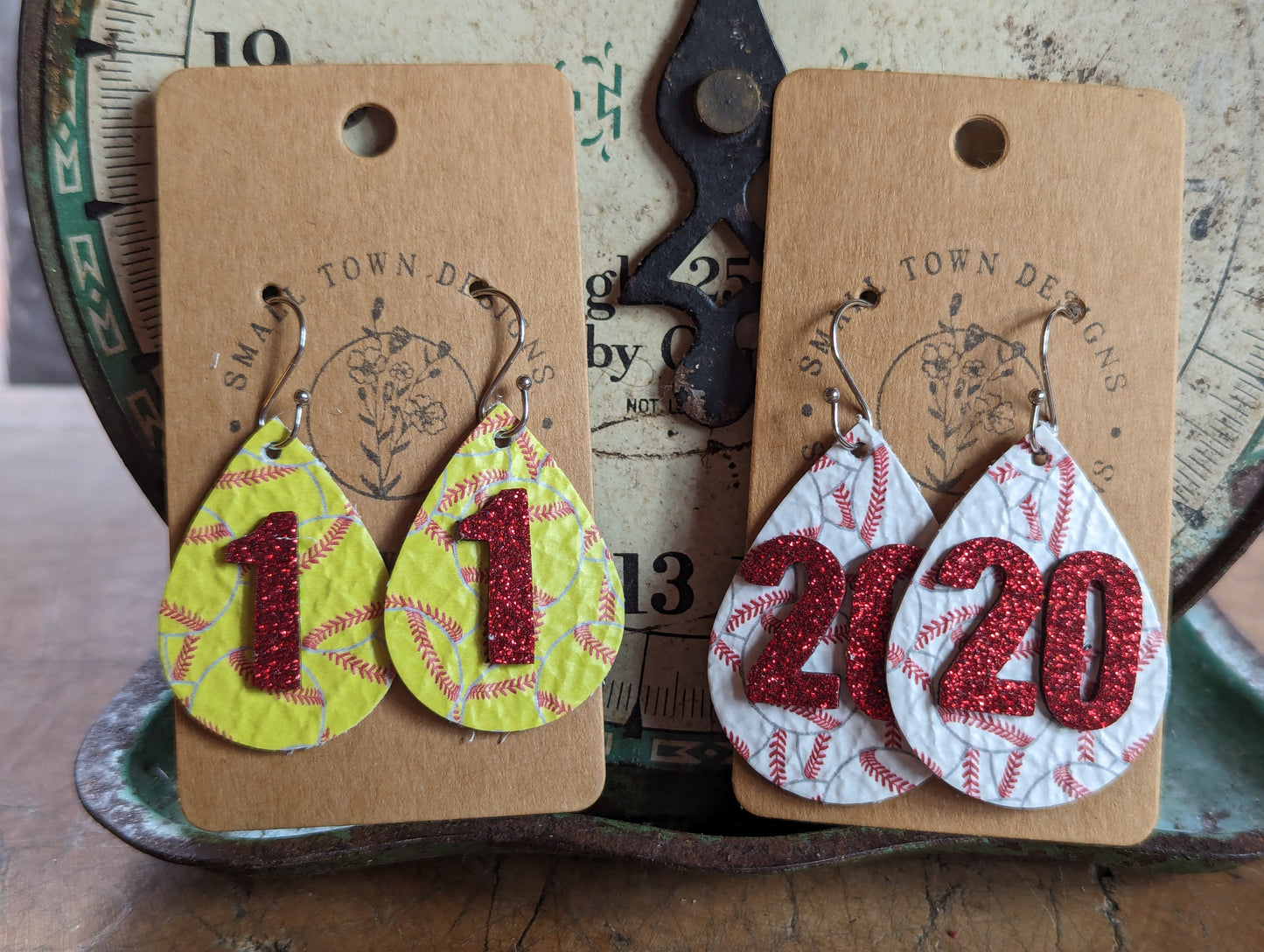 Custom Softball/Baseball # Earrings