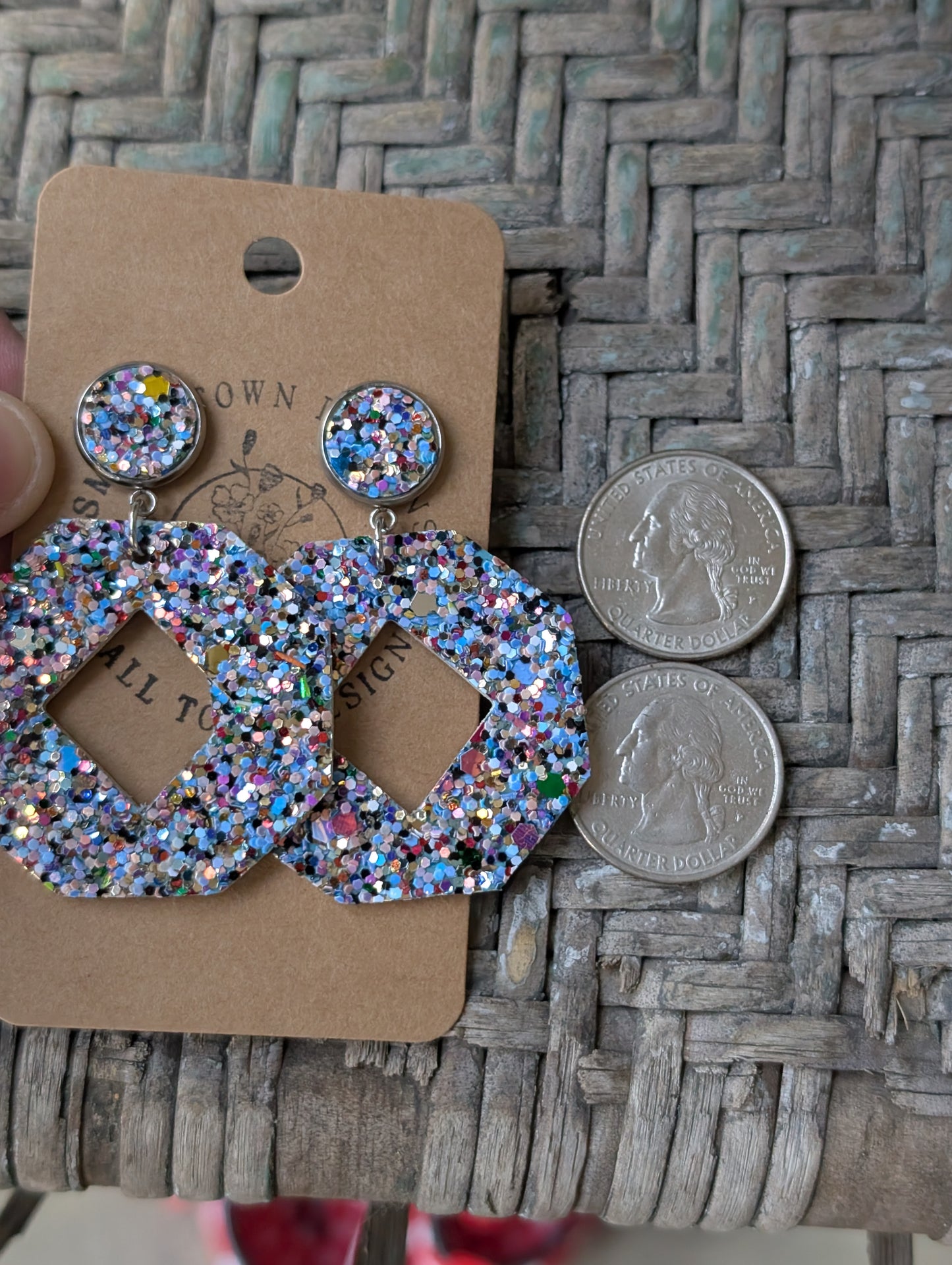 Blue Spring Glitter Dangles
