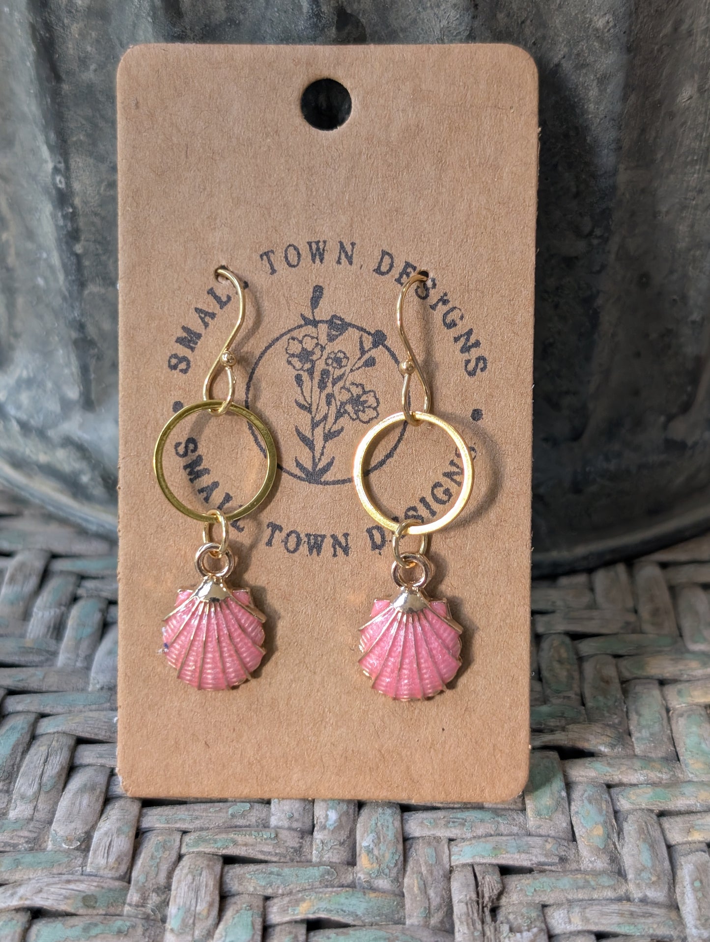 Pink Shell Dangles
