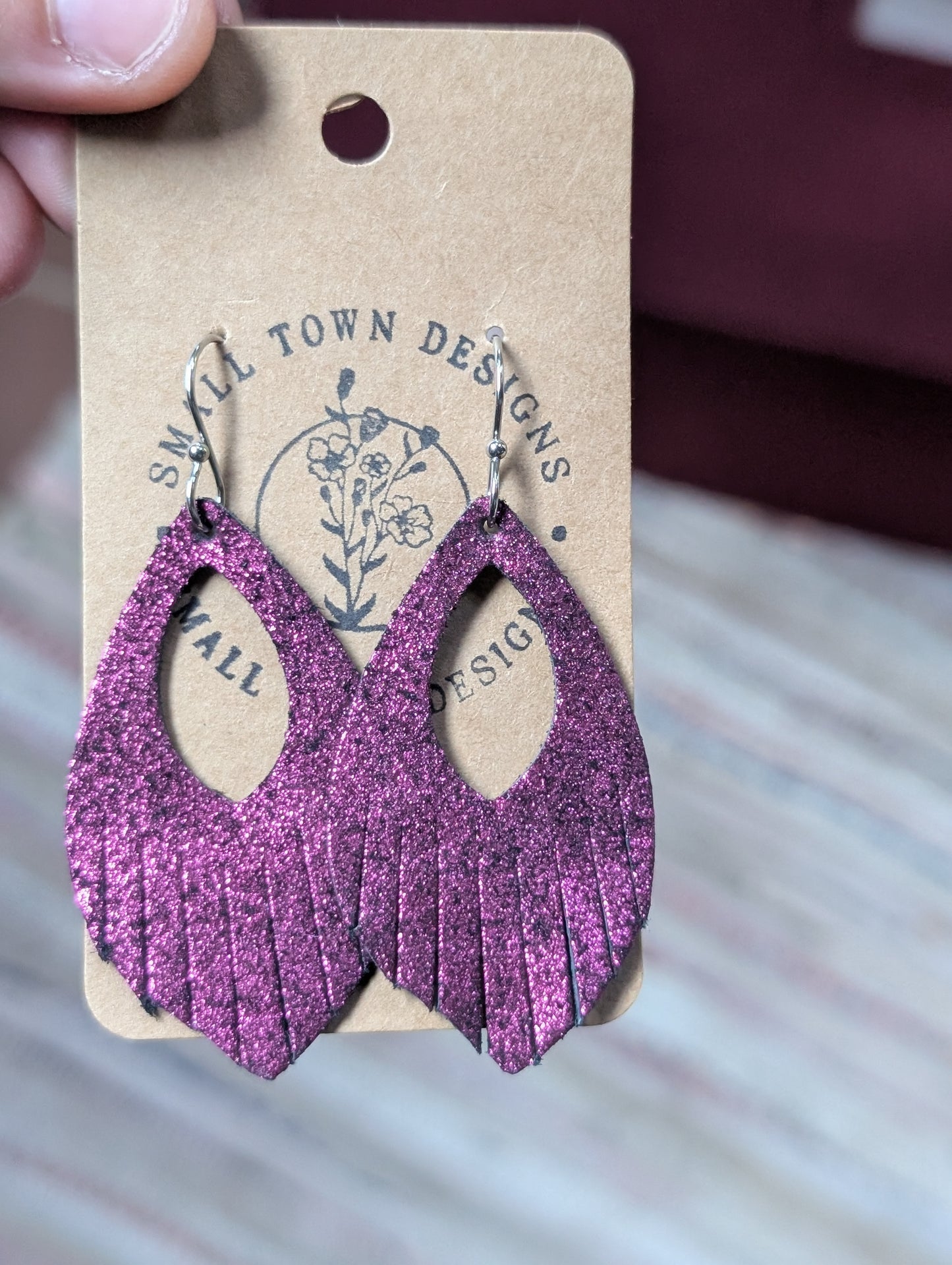 Pink fringe dangles