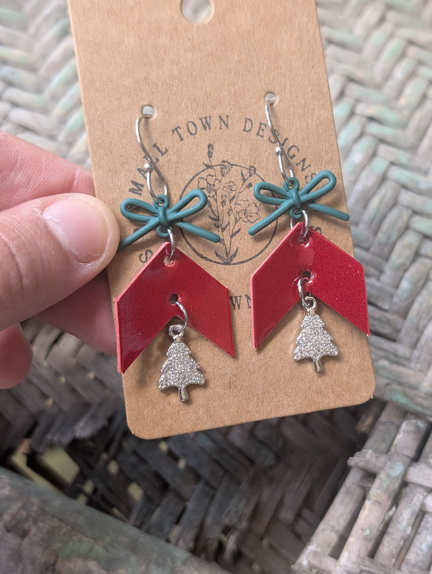 Red Sparkle Christmas Chevrons