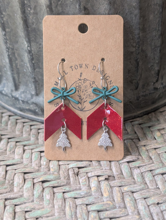Red Sparkle Christmas Chevrons