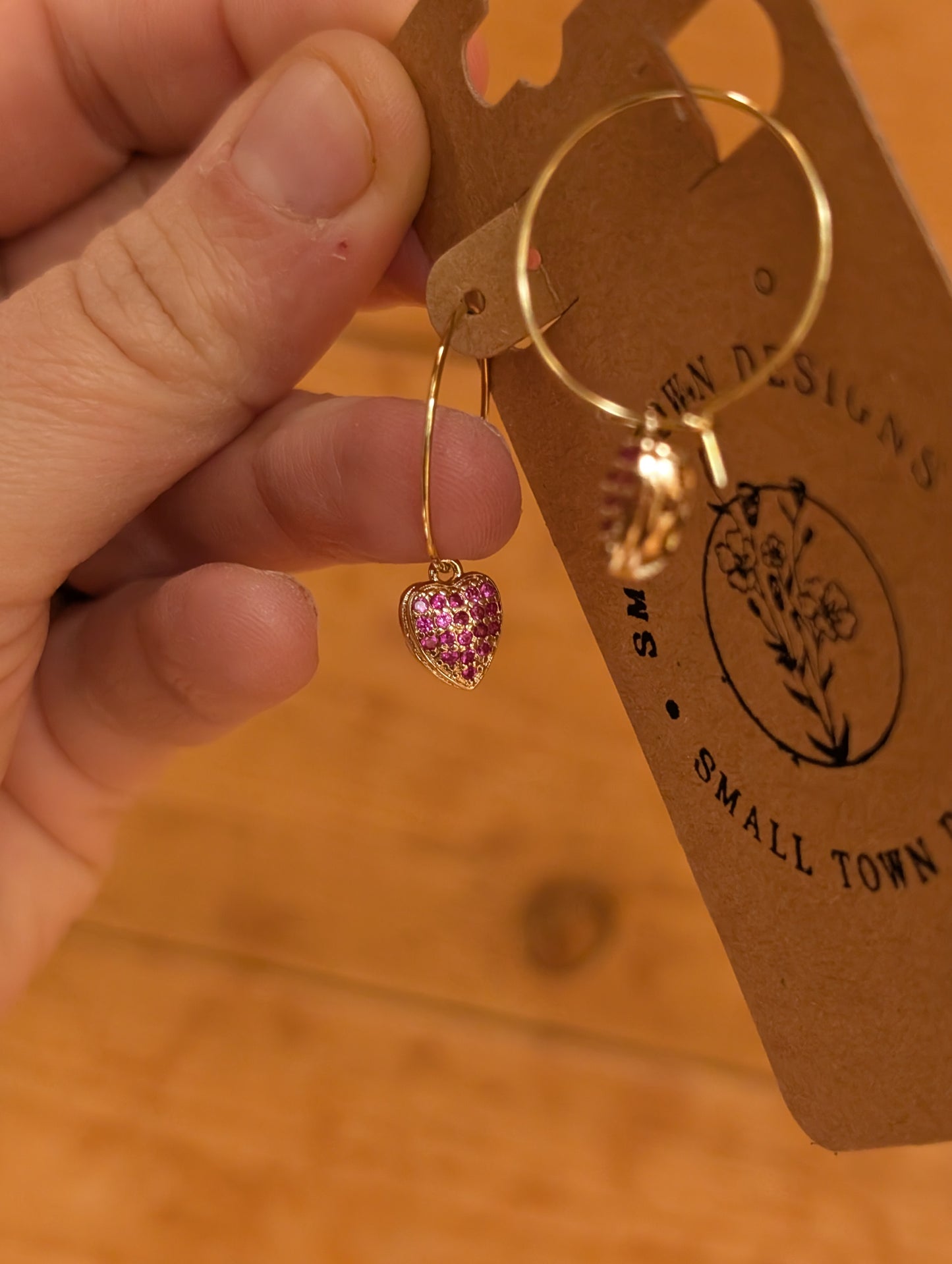 Pink Heart Hoops