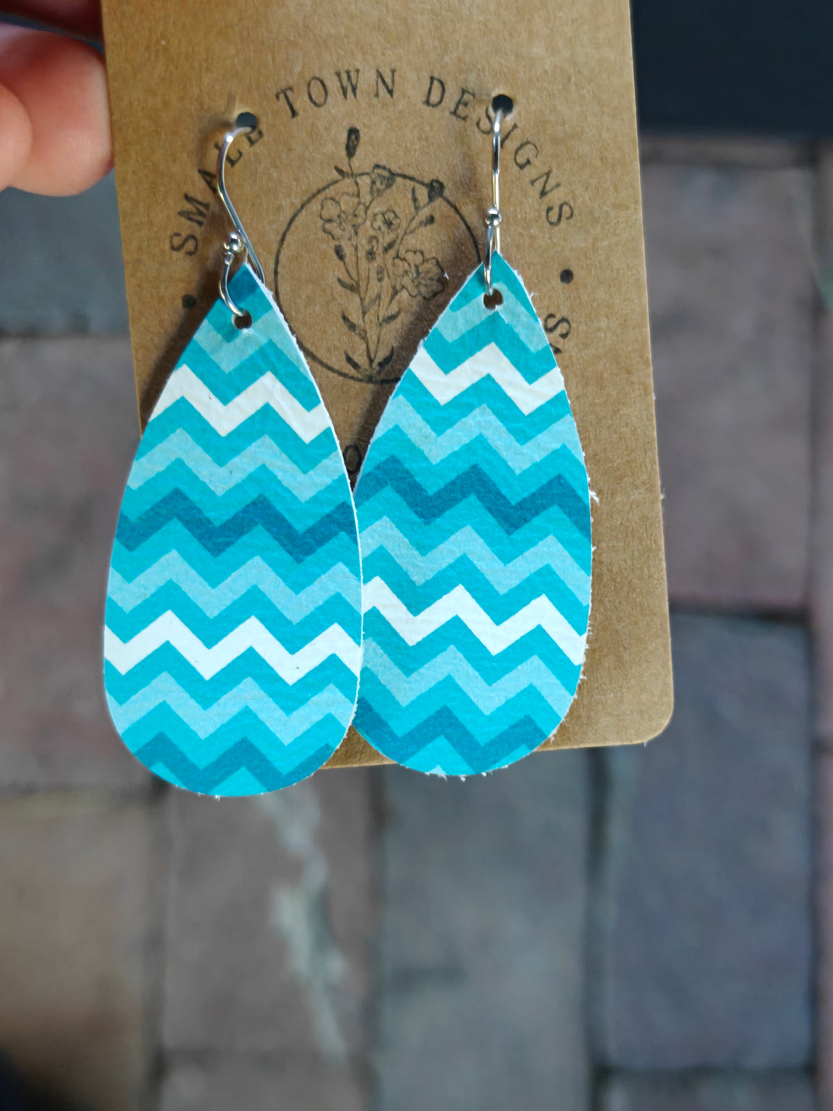 Blue Chevron teardrop