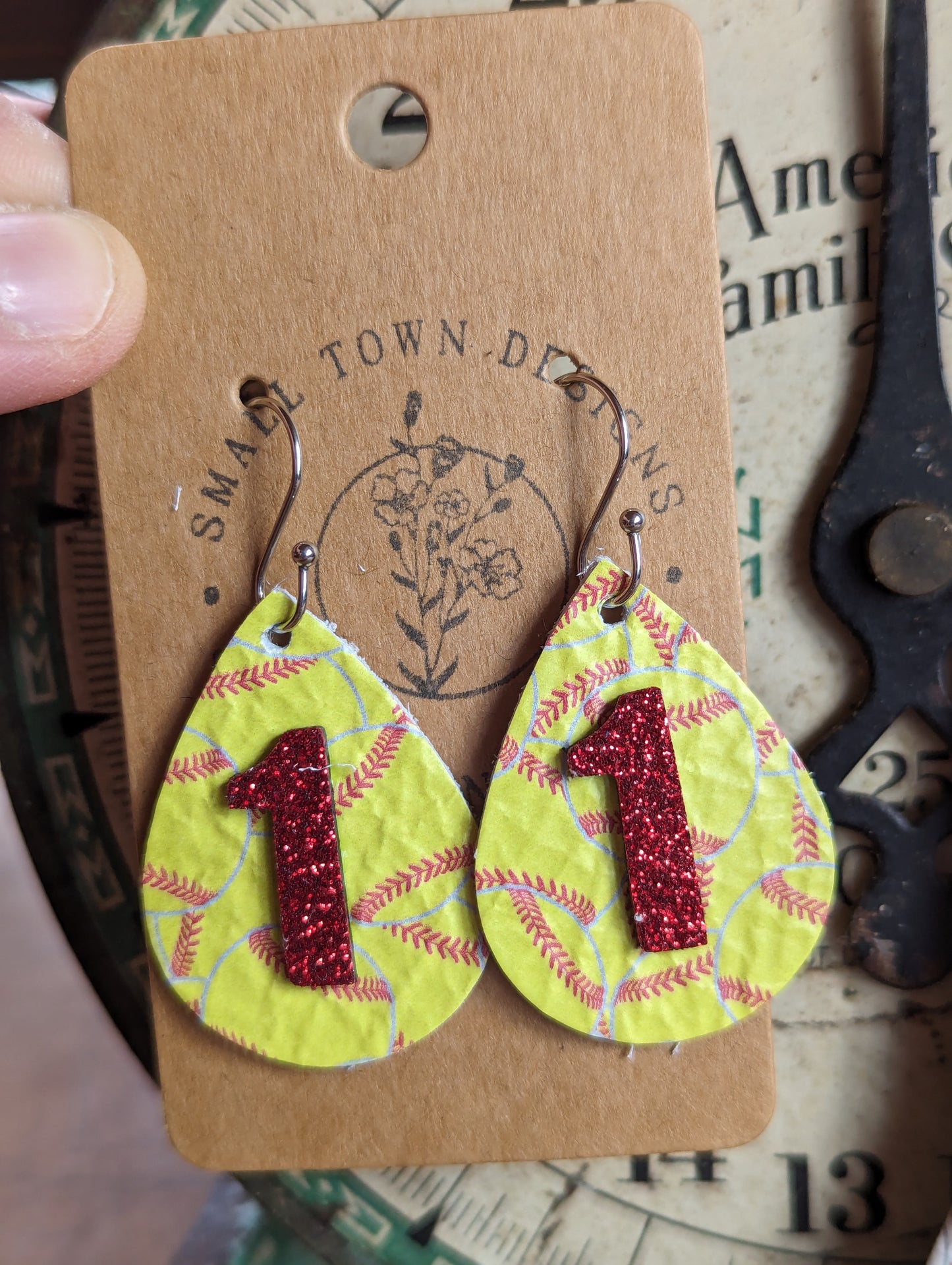 Custom Softball/Baseball # Earrings