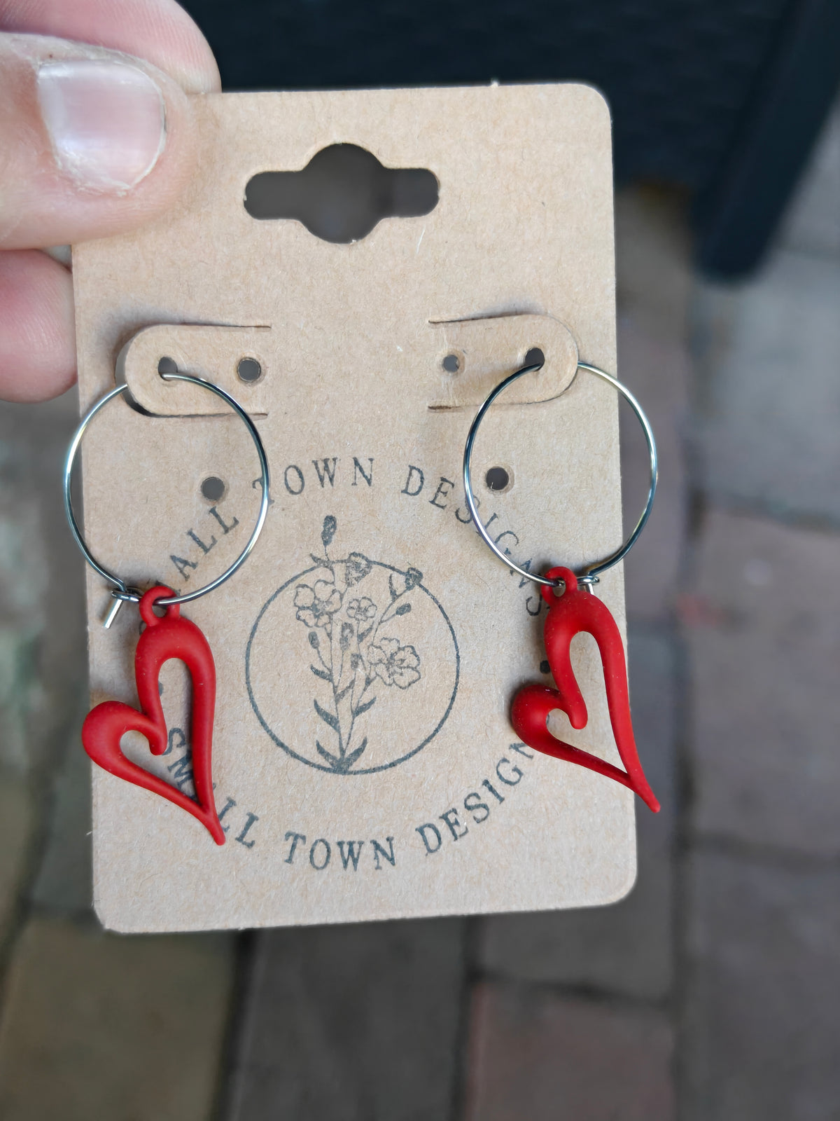 Red heart hoops