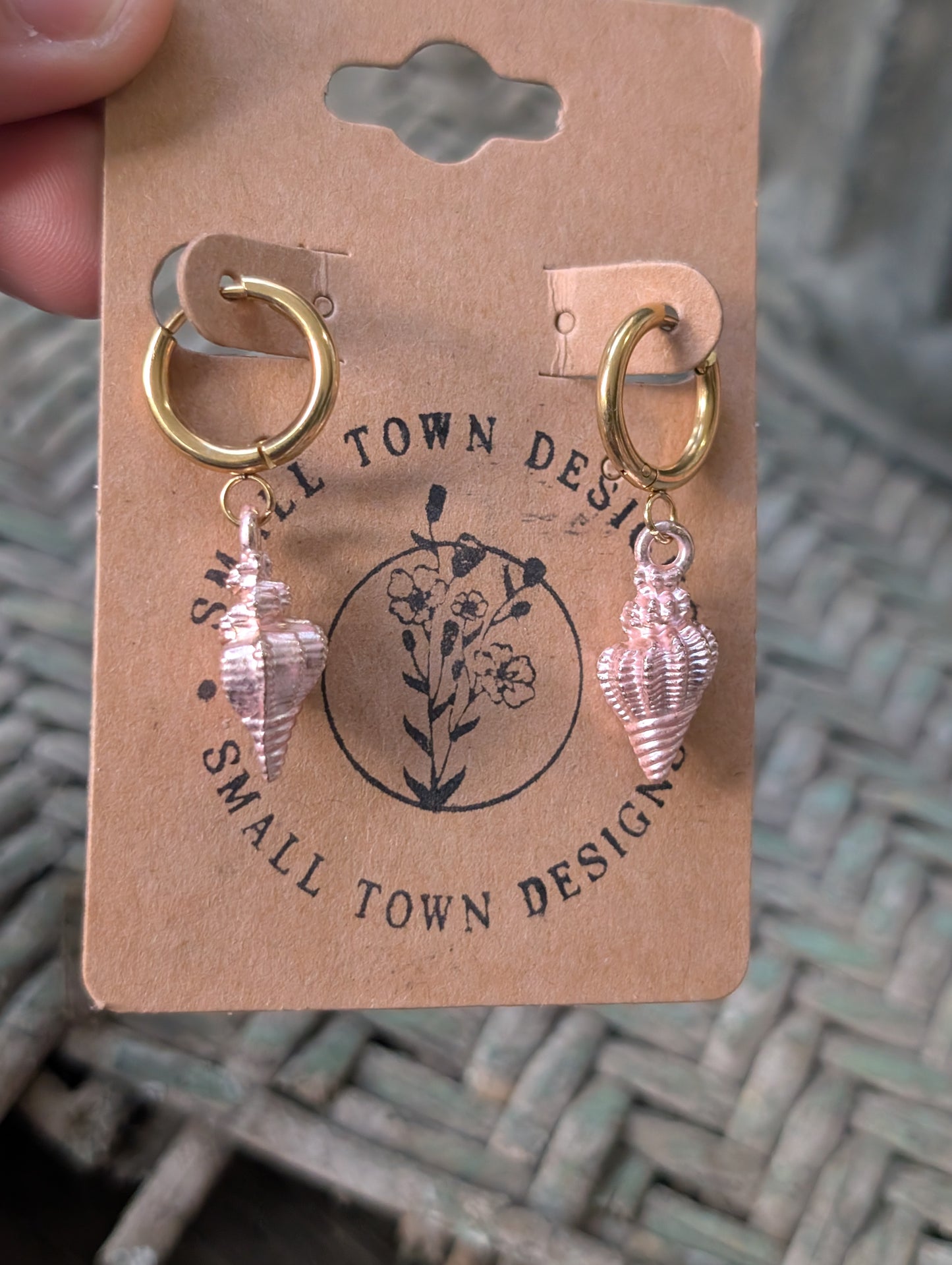 Light Pink Shell Hoops