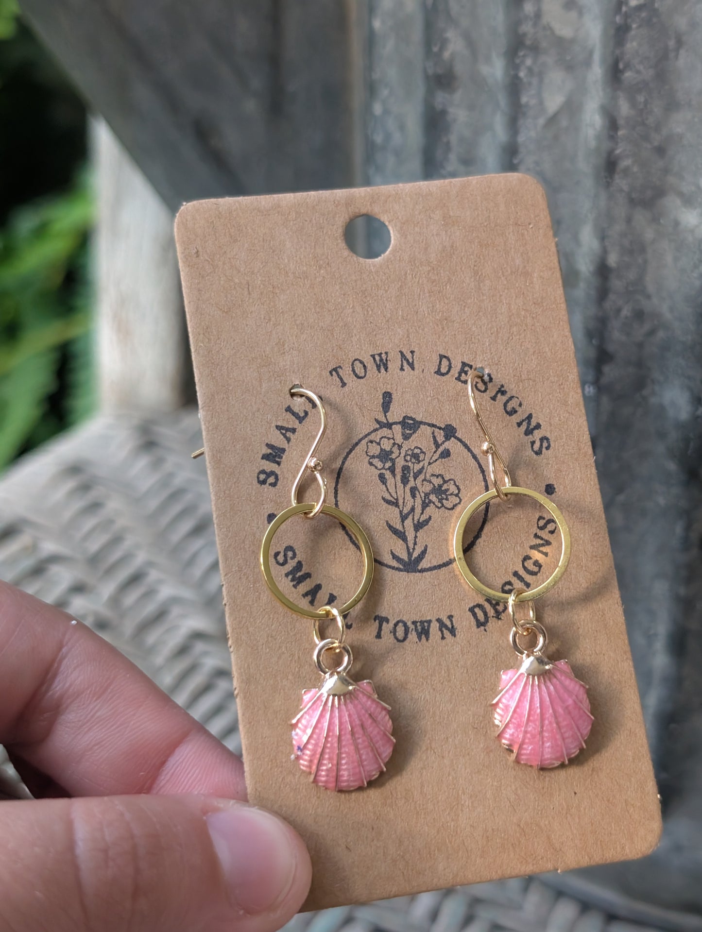 Pink Shell Dangles
