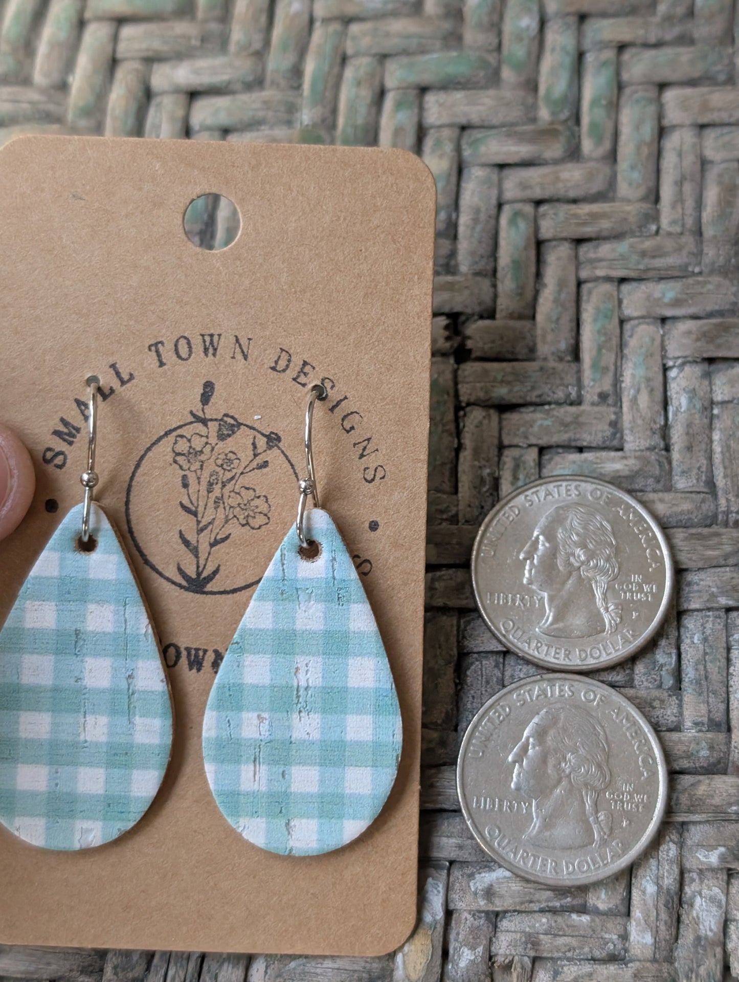 Spring Green Plaid Teardrops