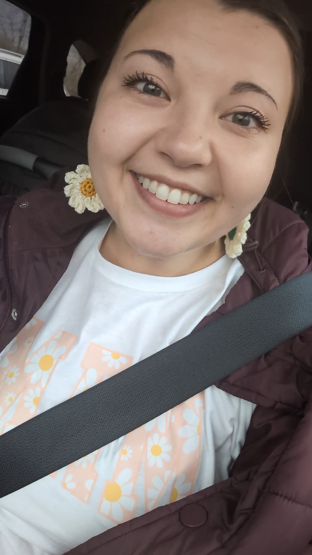 Crocheted Daisy Earrings