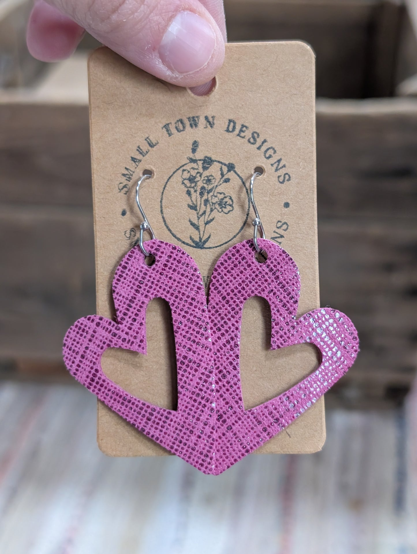 Large Pink Rustic Hearts