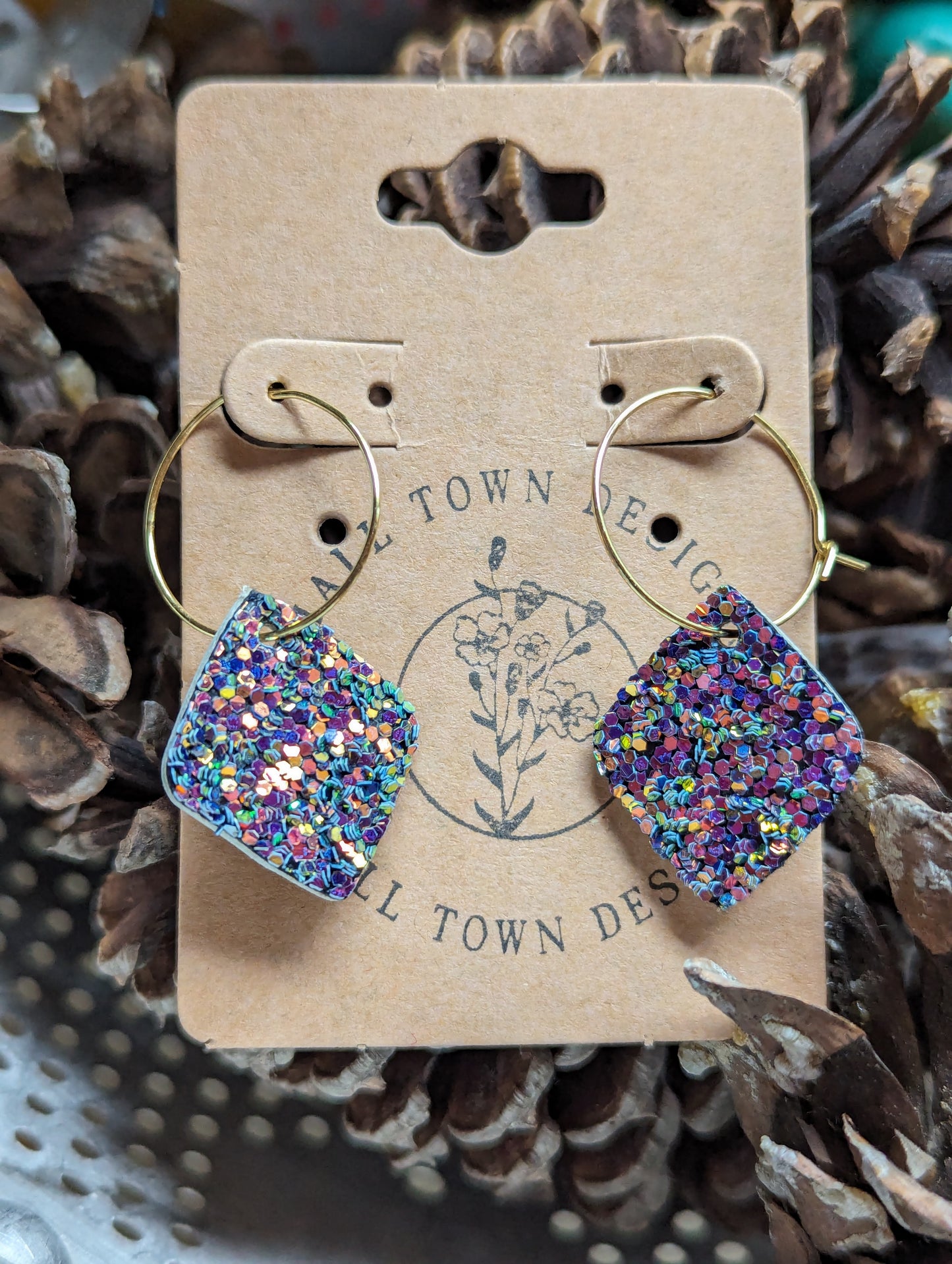 Multi Purple Glitter Hoops