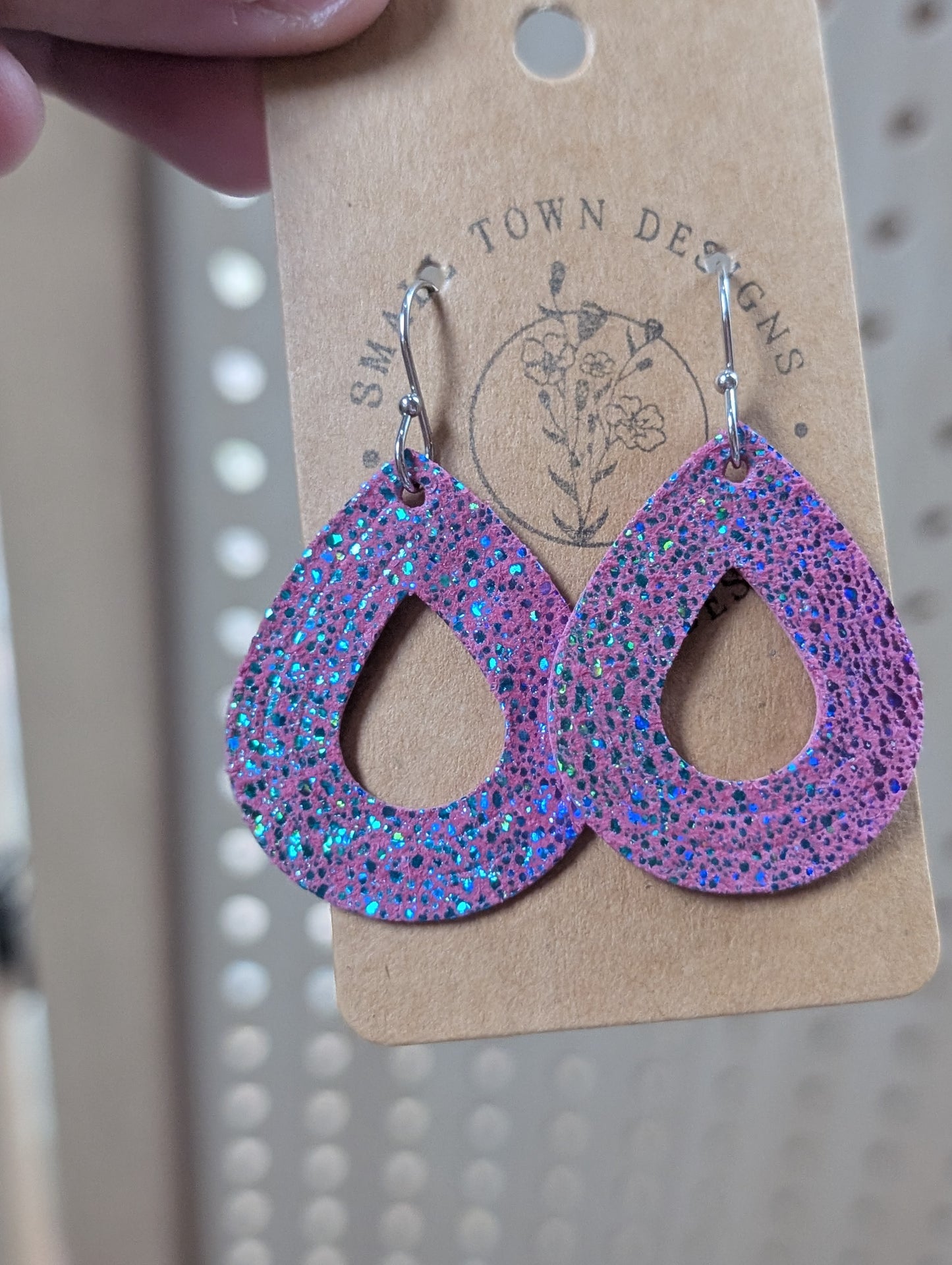 Pink/Blue Embossed Teardrops