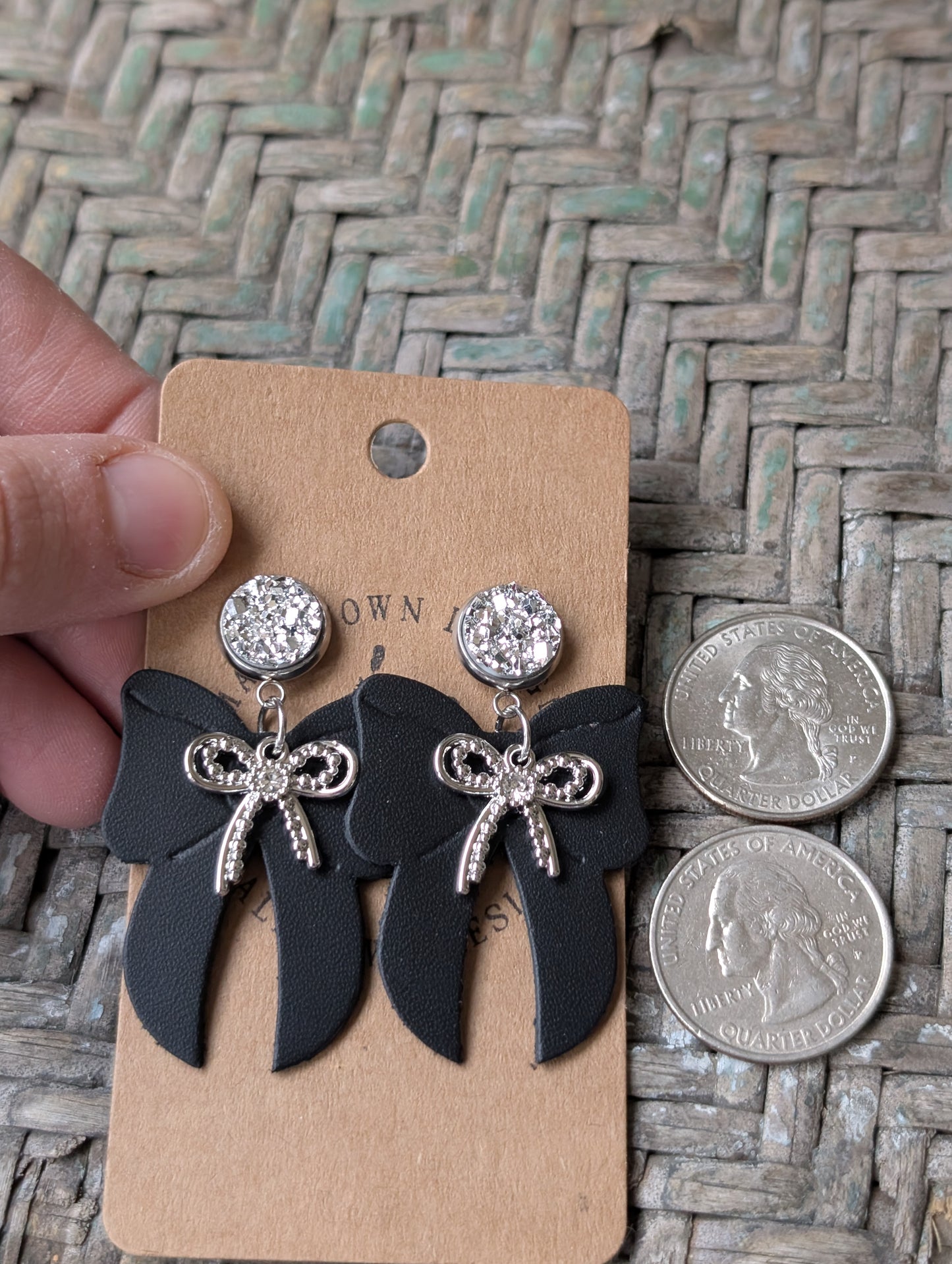 Black Embossed Elegant Bow