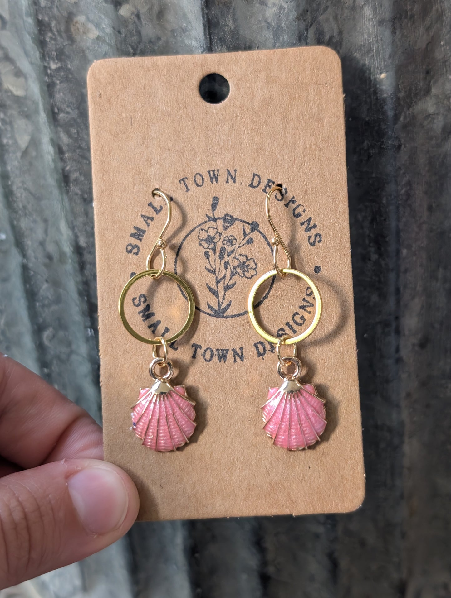 Pink Shell Dangles