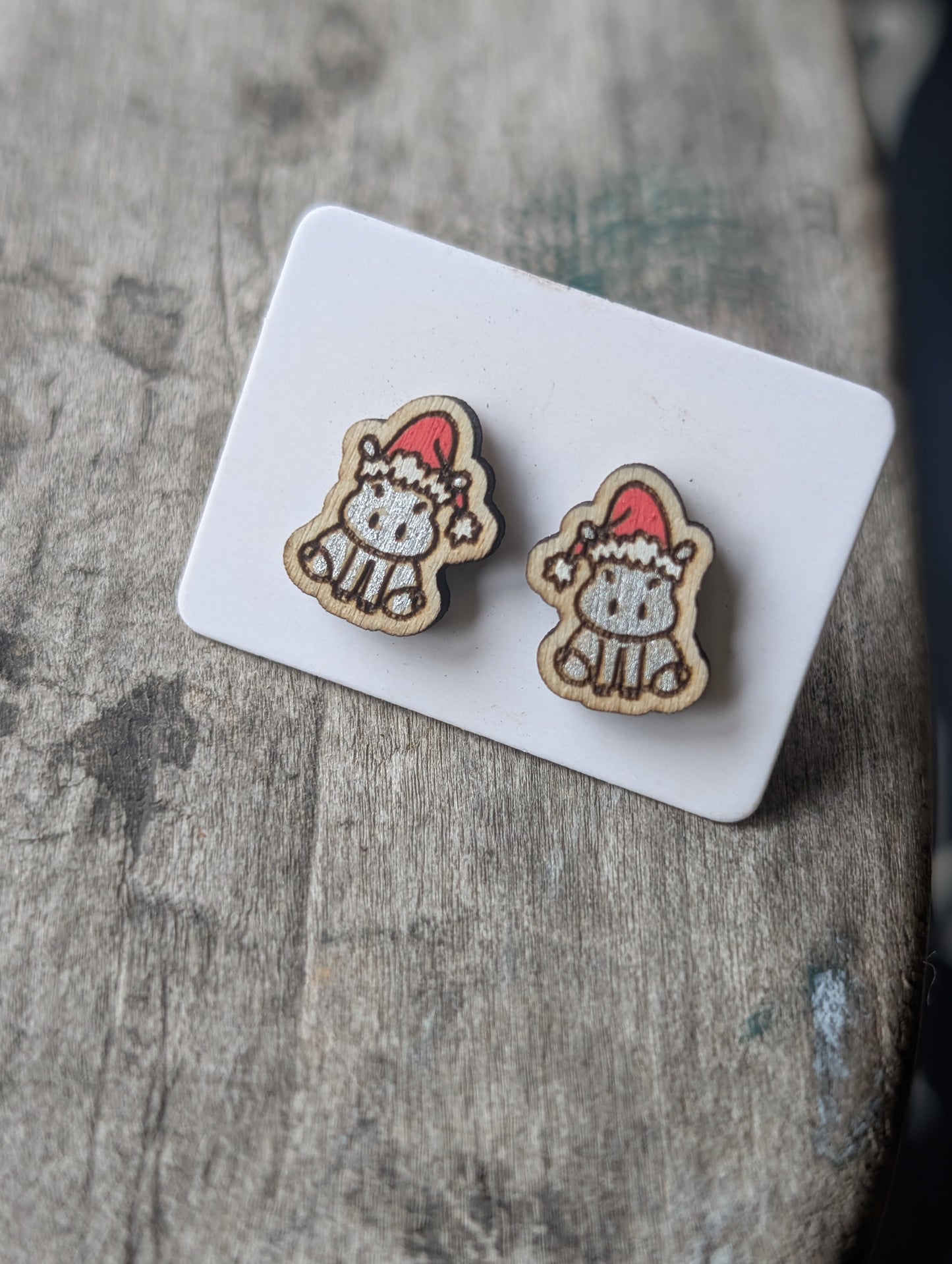 Christmas Hippo Studs