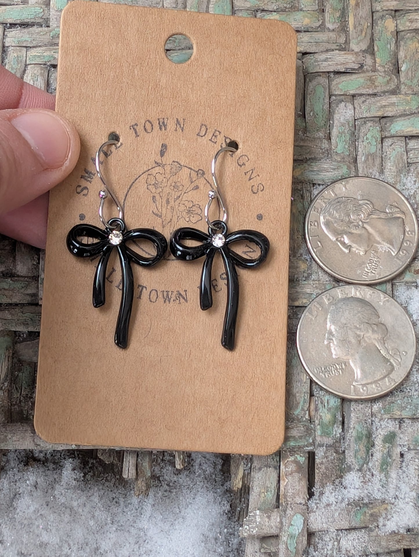 Black Rhinestone Bows