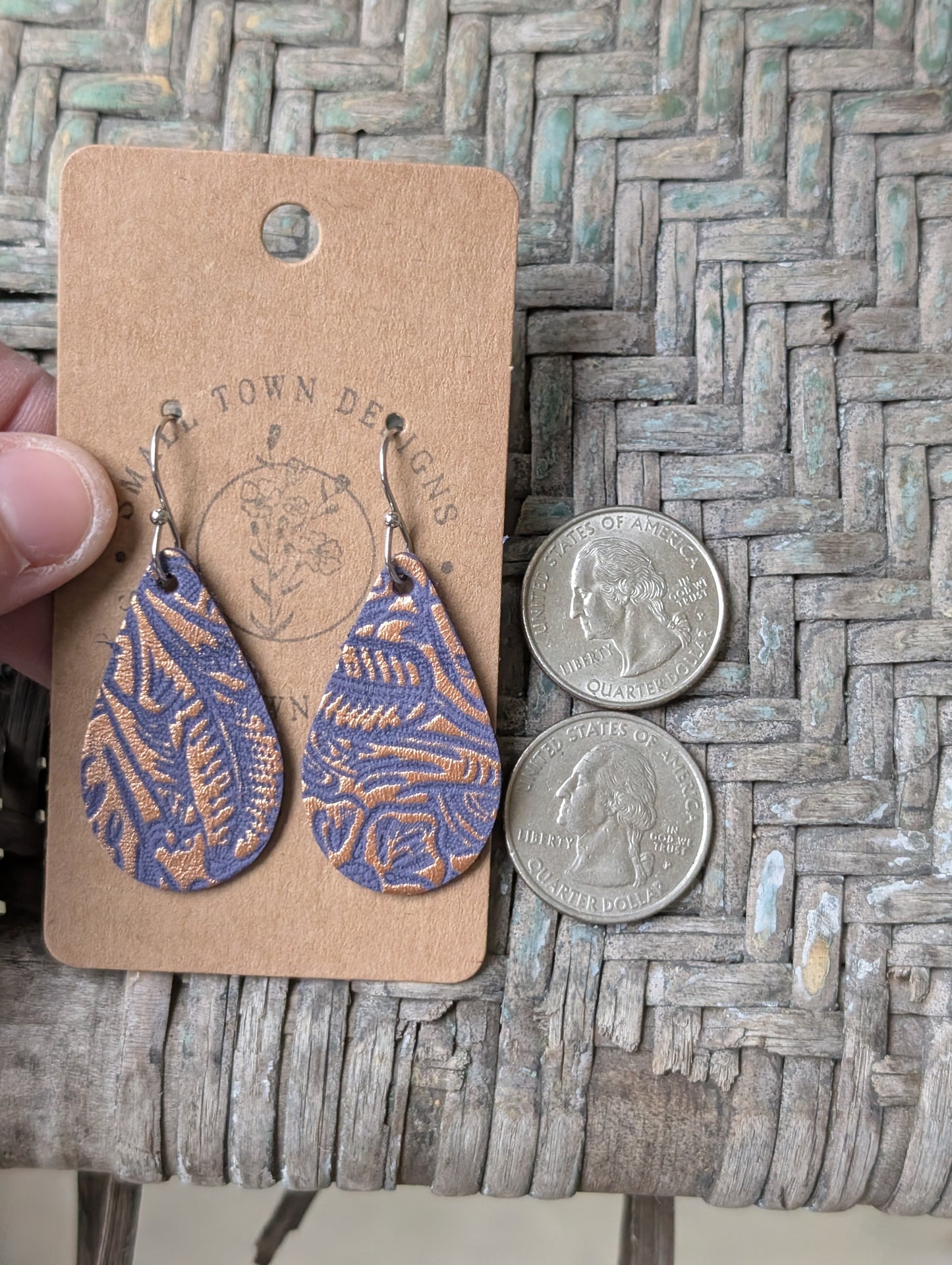 Rose Gold & Navy Teardrops
