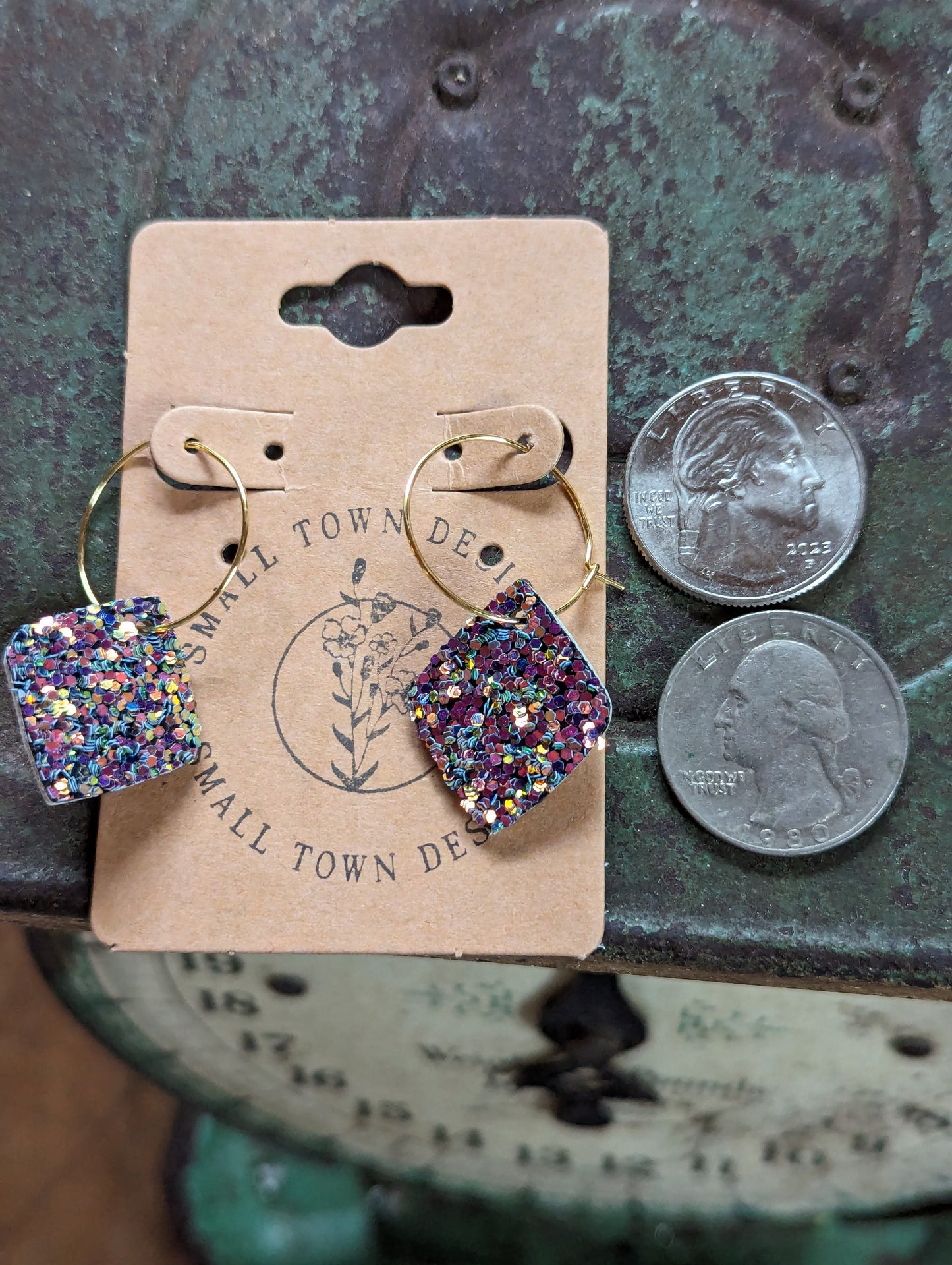 Multi Purple Glitter Hoops