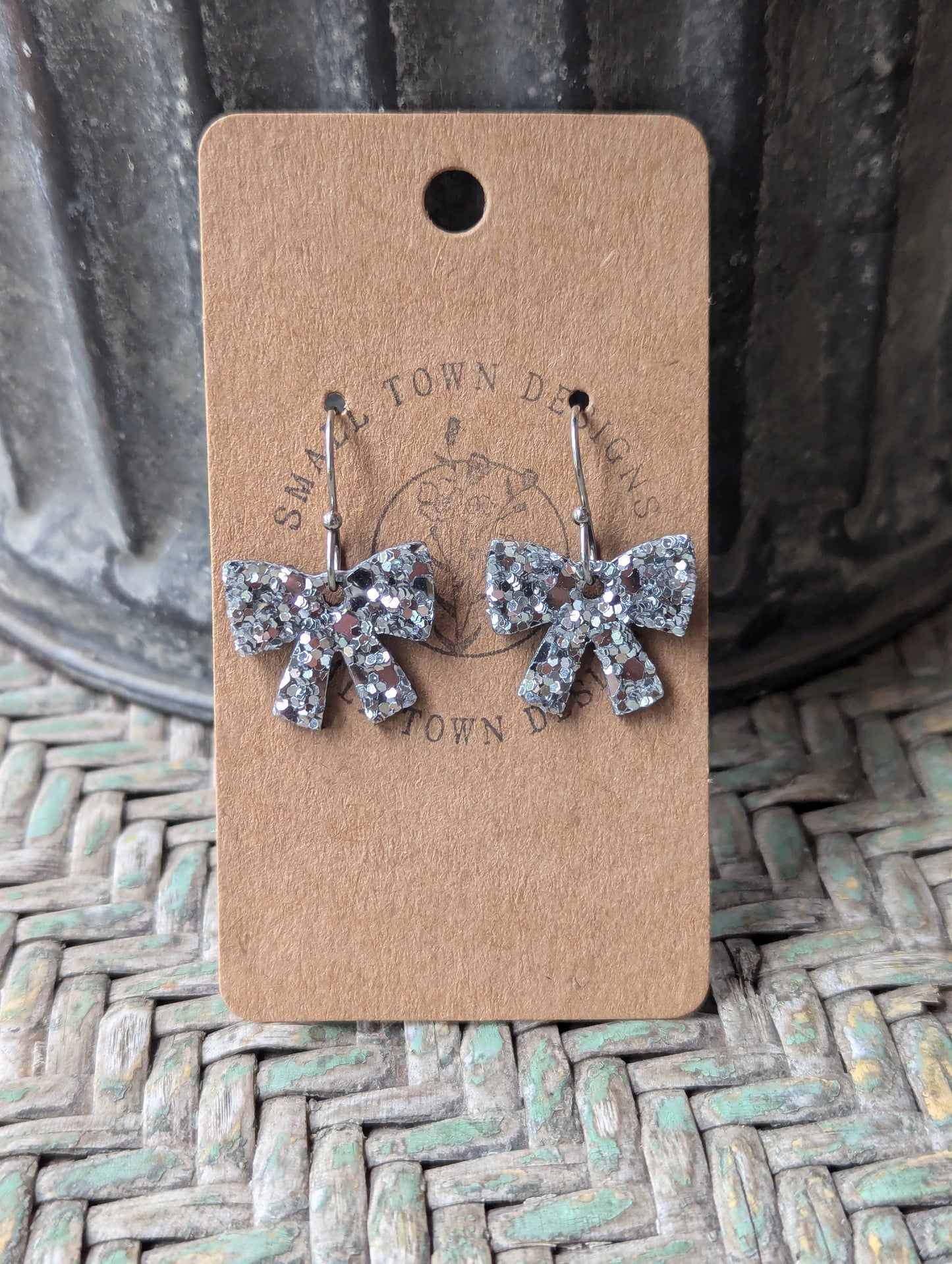Chunky Silver Bows
