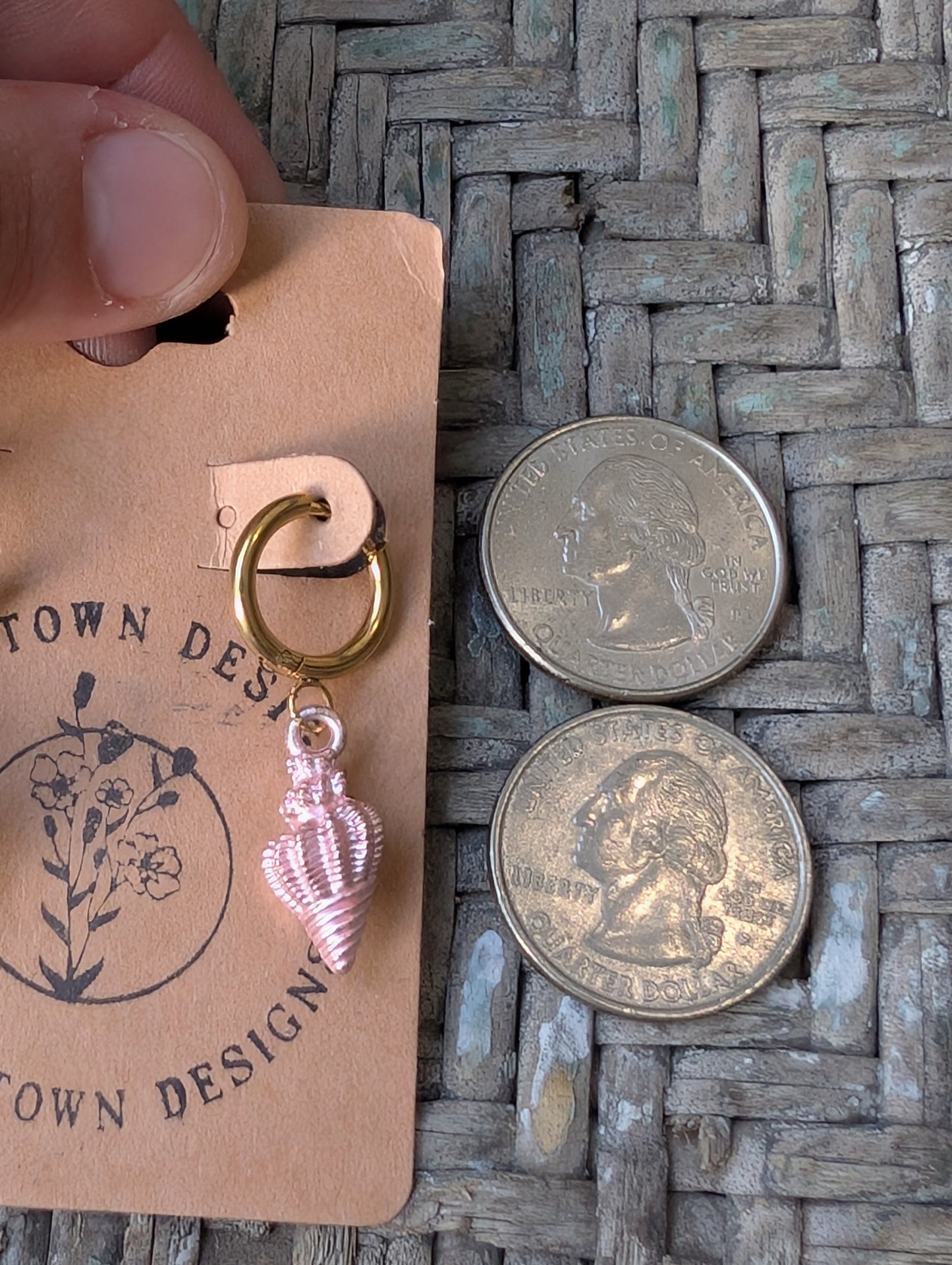 Light Pink Shell Hoops