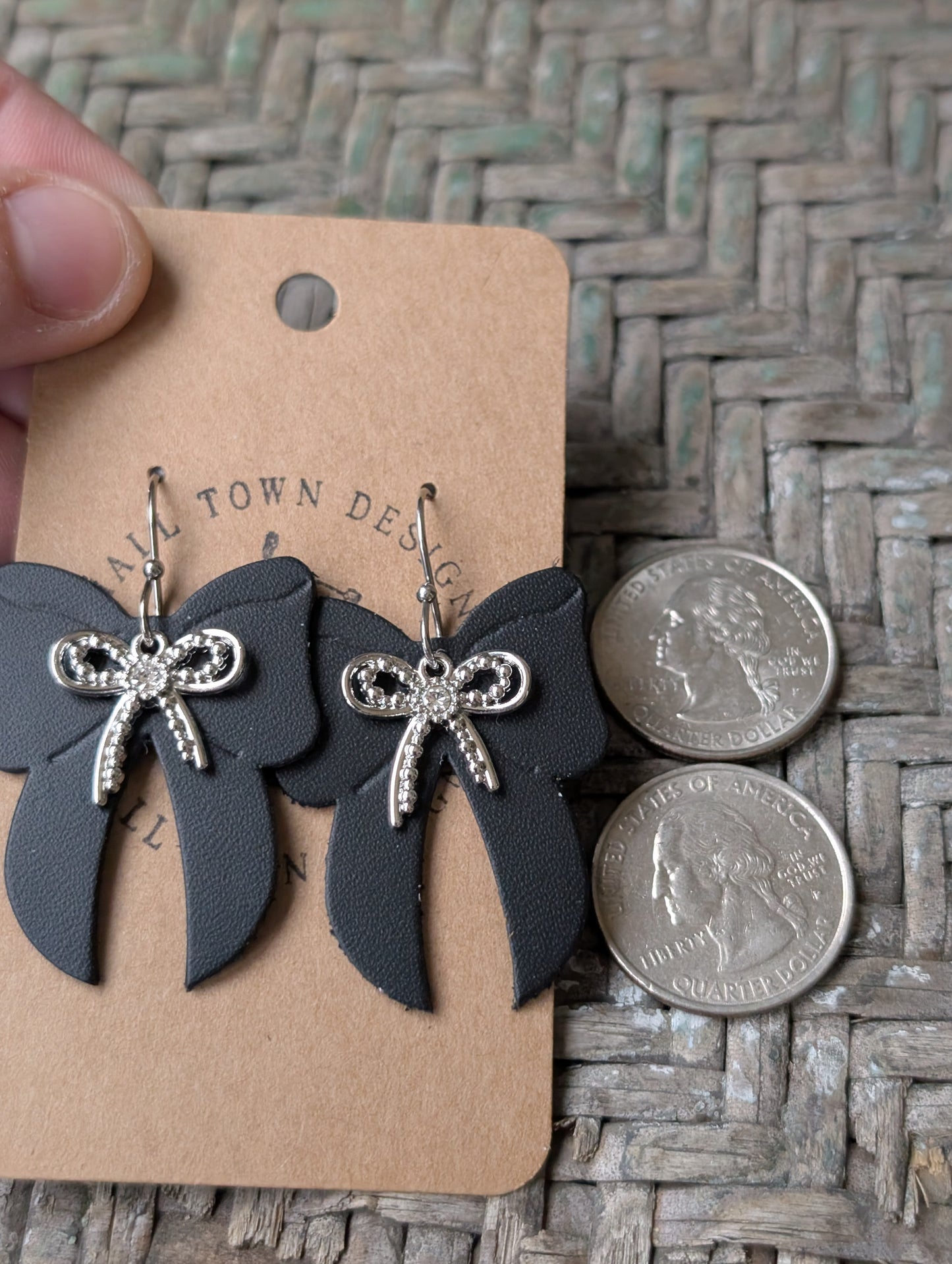 Black Embossed Elegant Bow