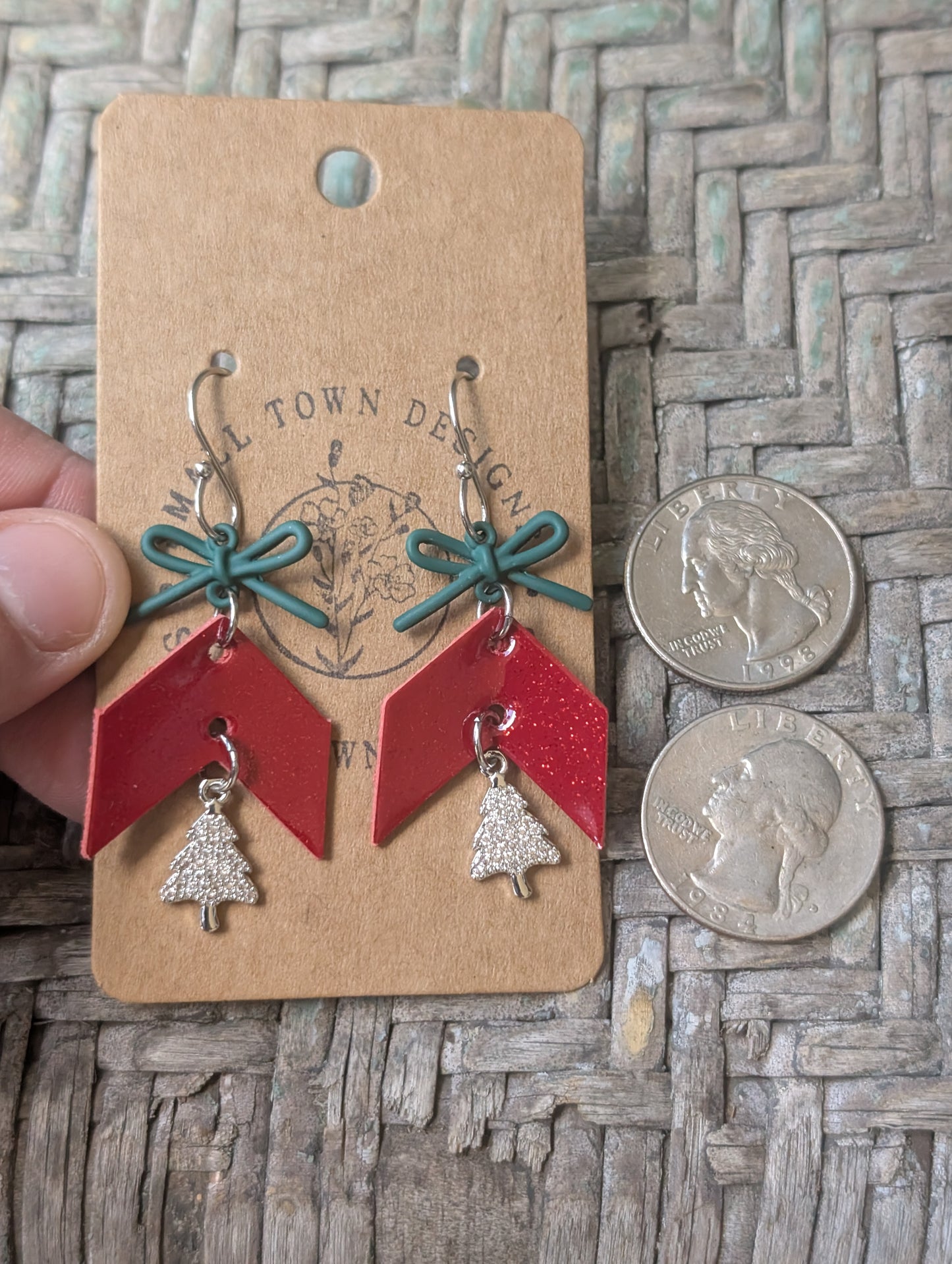 Red Sparkle Christmas Chevrons