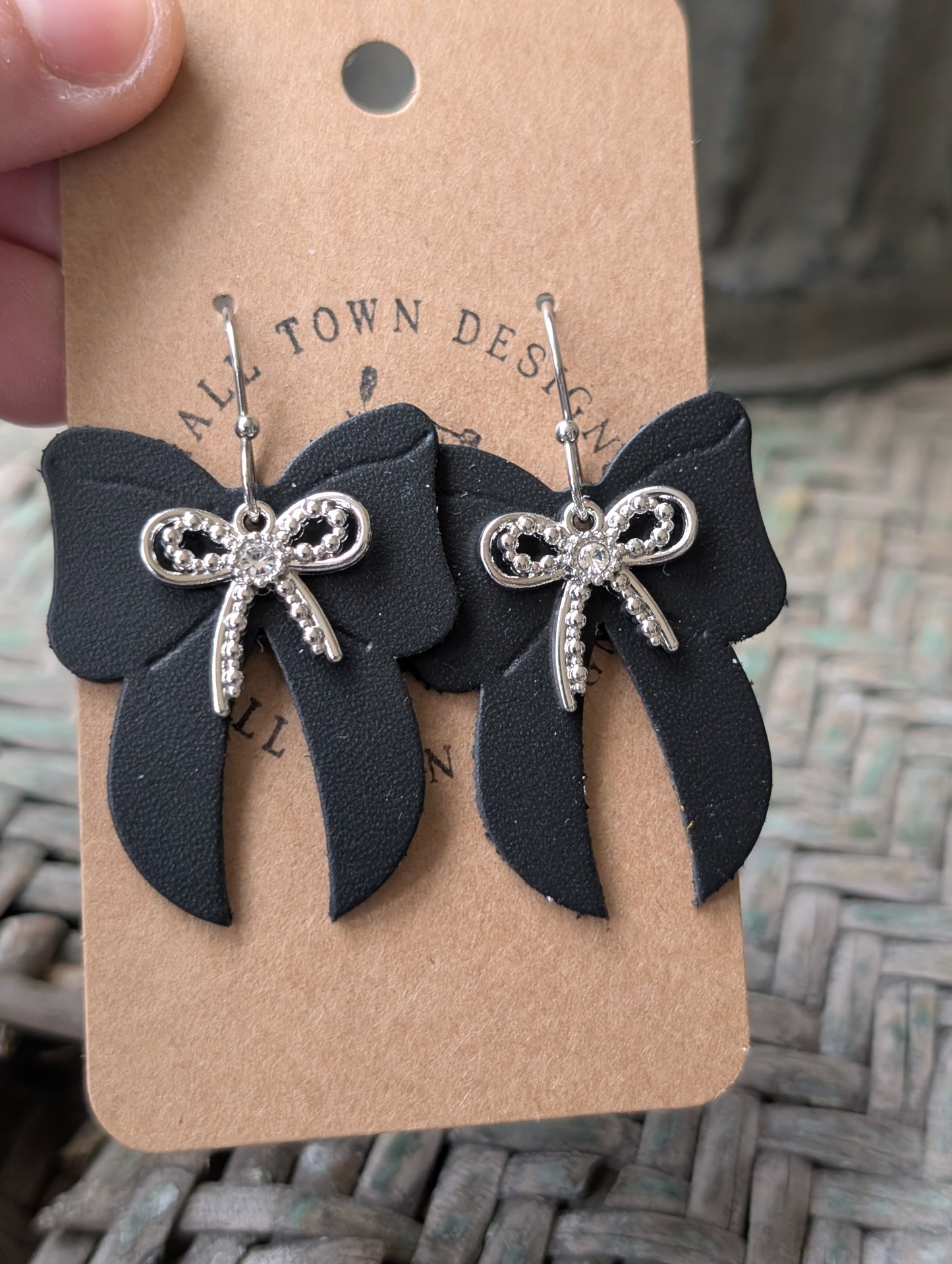 Black Embossed Elegant Bow