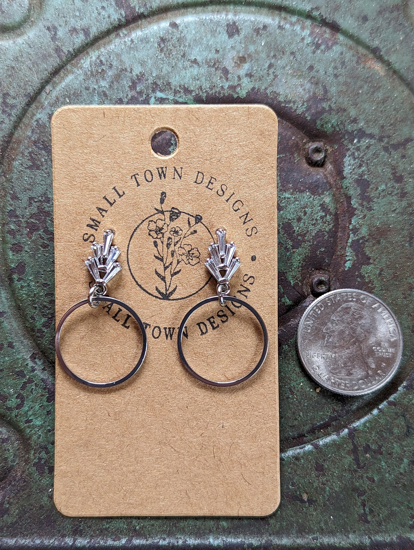 Rhinestone Circle Dangles