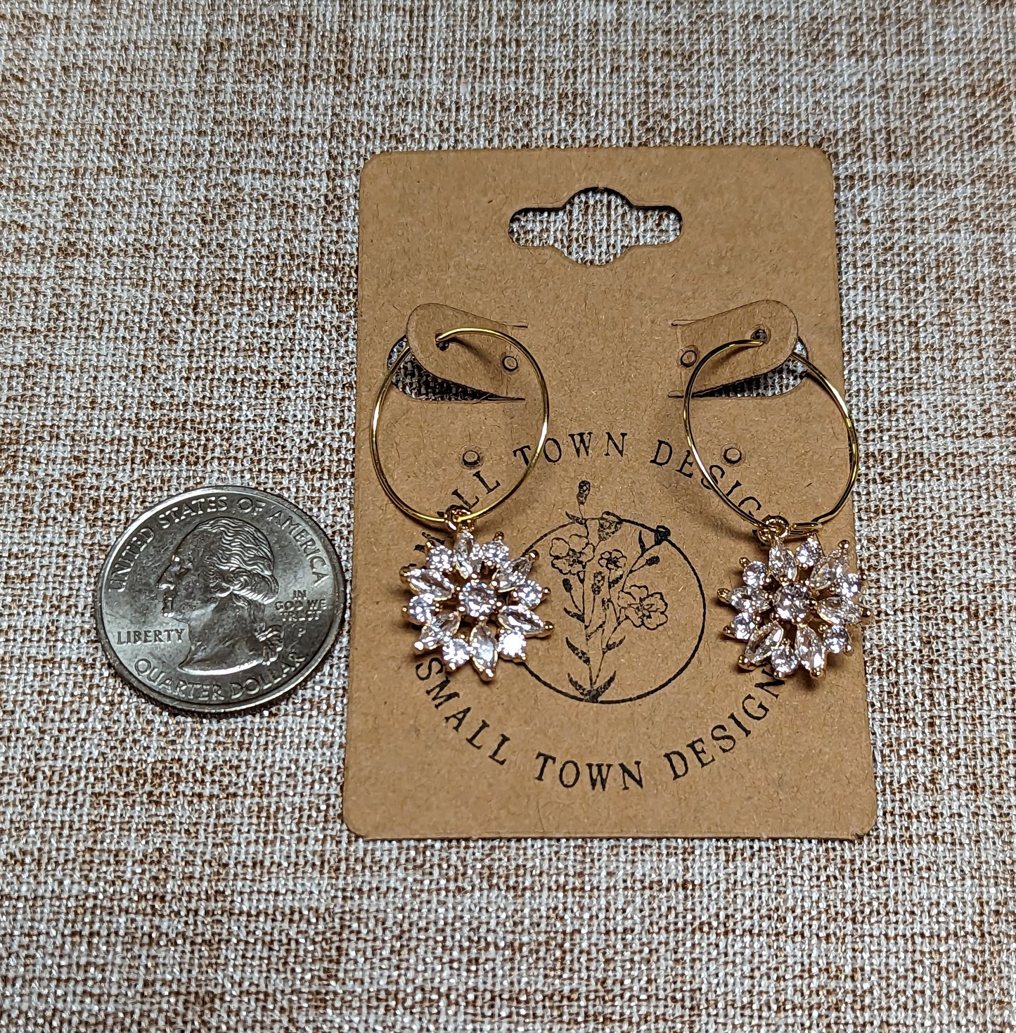Gold Flower Hoops