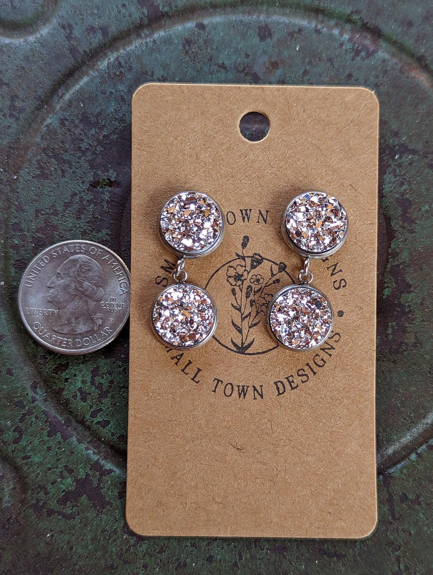 Metallic Silver Dangles