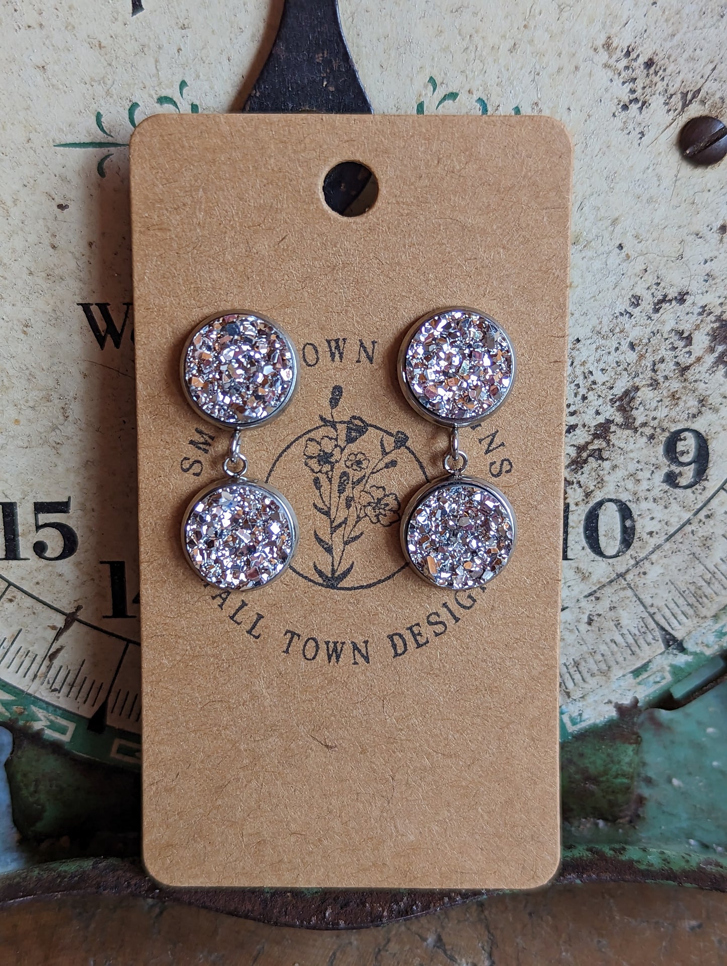 Metallic Silver Dangles