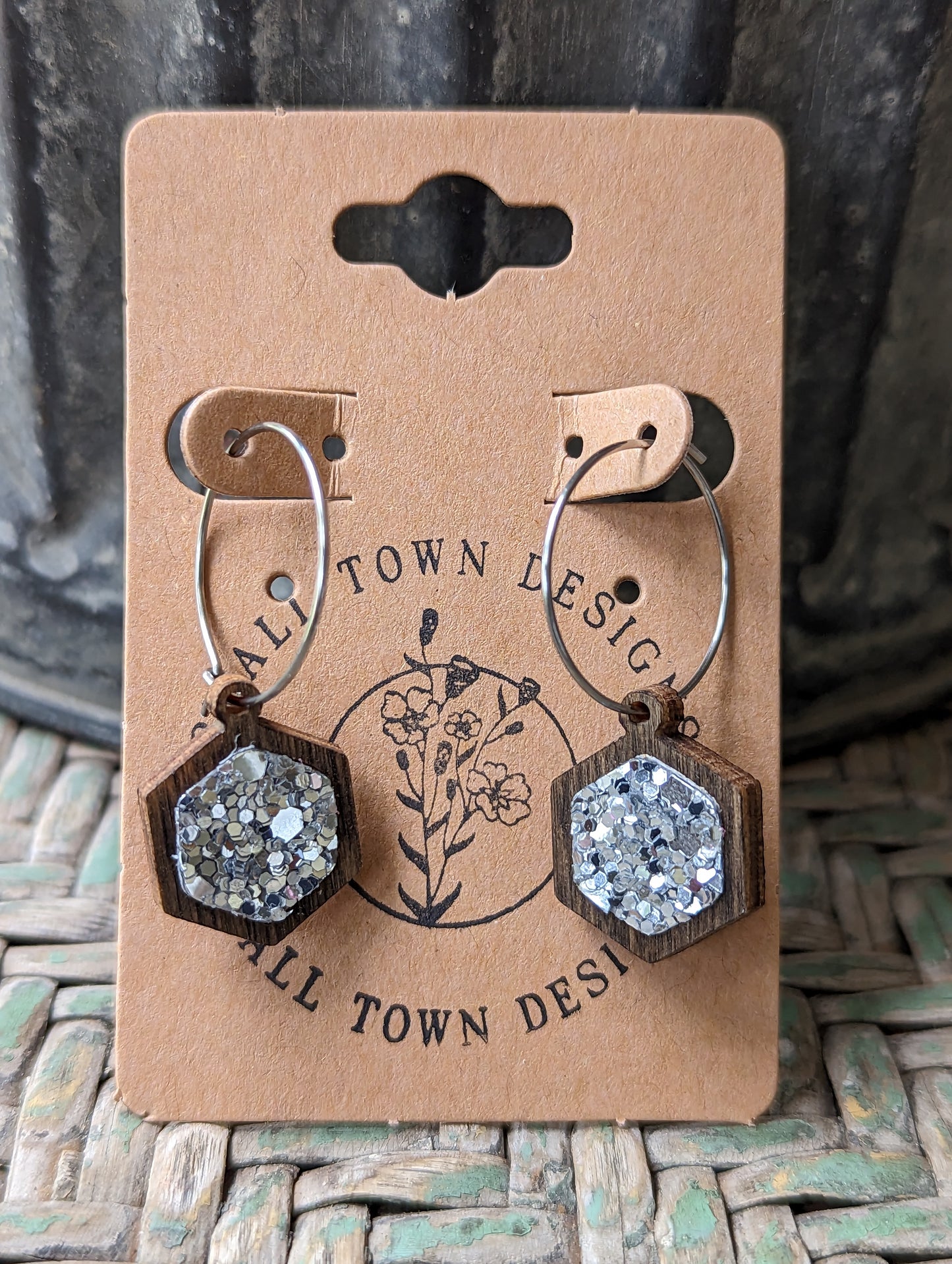 Chucky Silver Hexagon Hoops