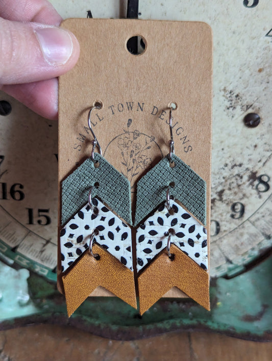 Green Boho Chevrons