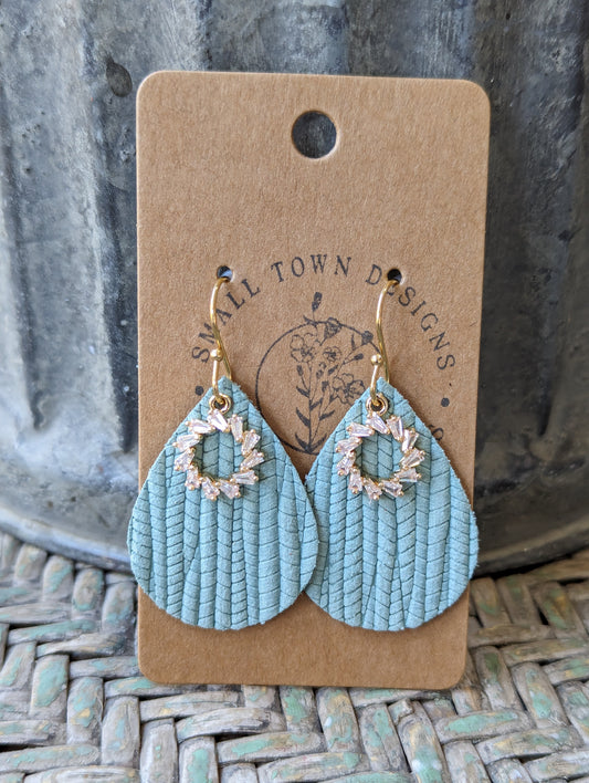 Elegant Mint Palm Teardrops