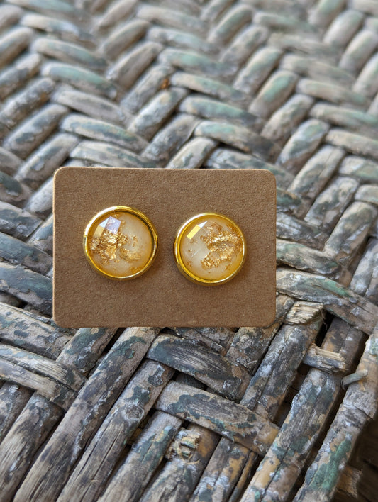 Gold/Cream Fleck Studs