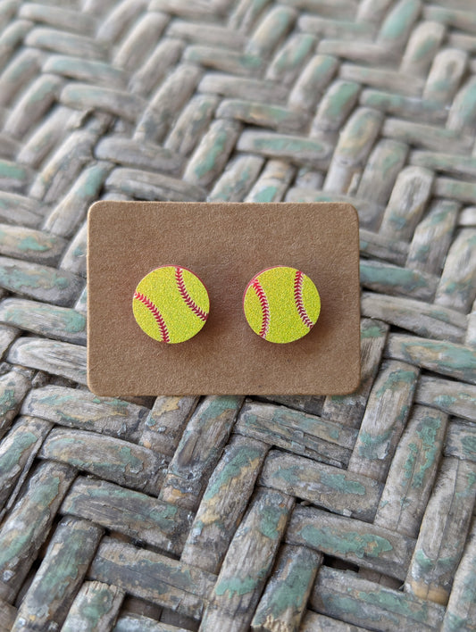 Softball Acrylic Stud